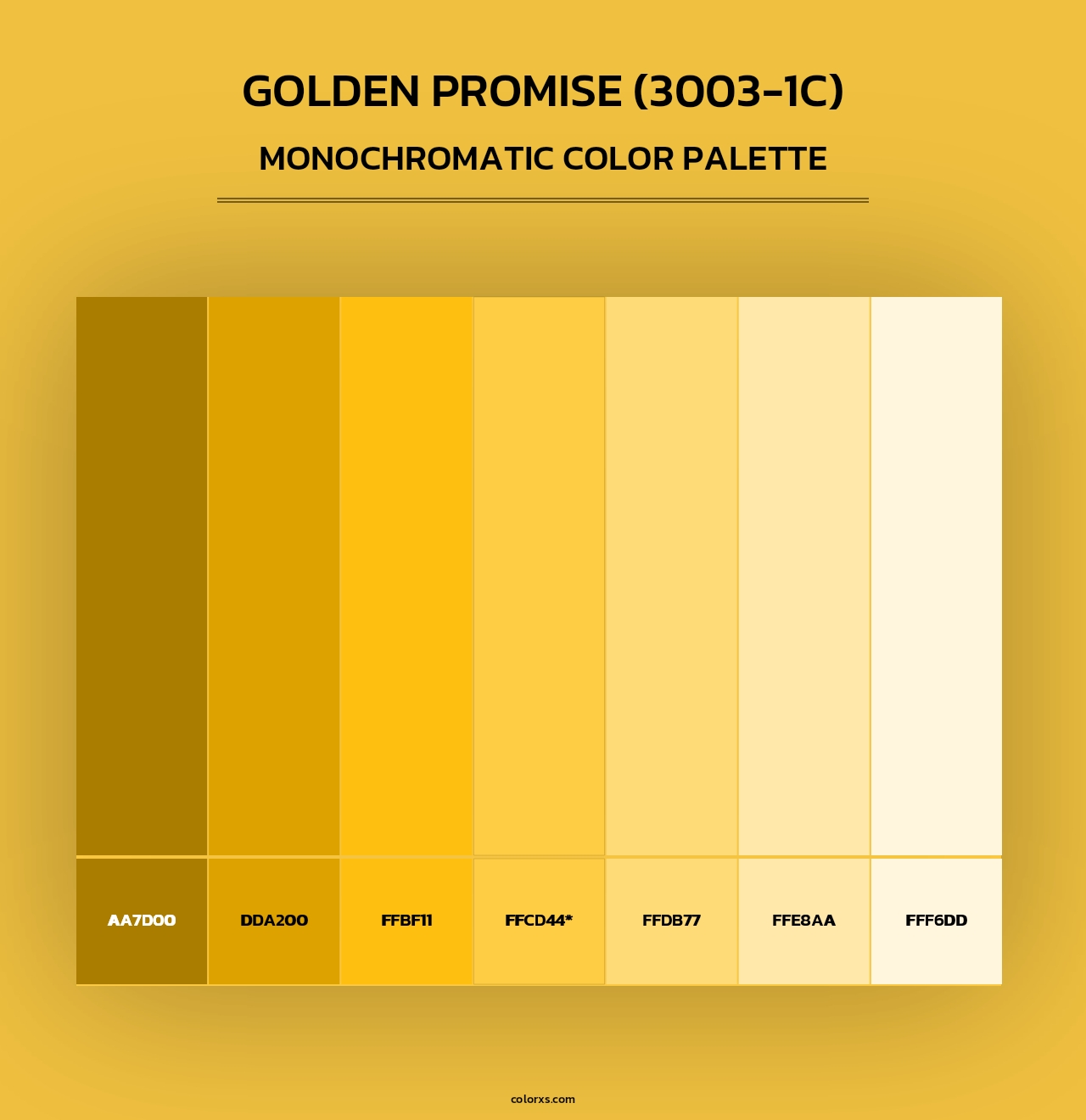Golden Promise (3003-1C) - Monochromatic Color Palette