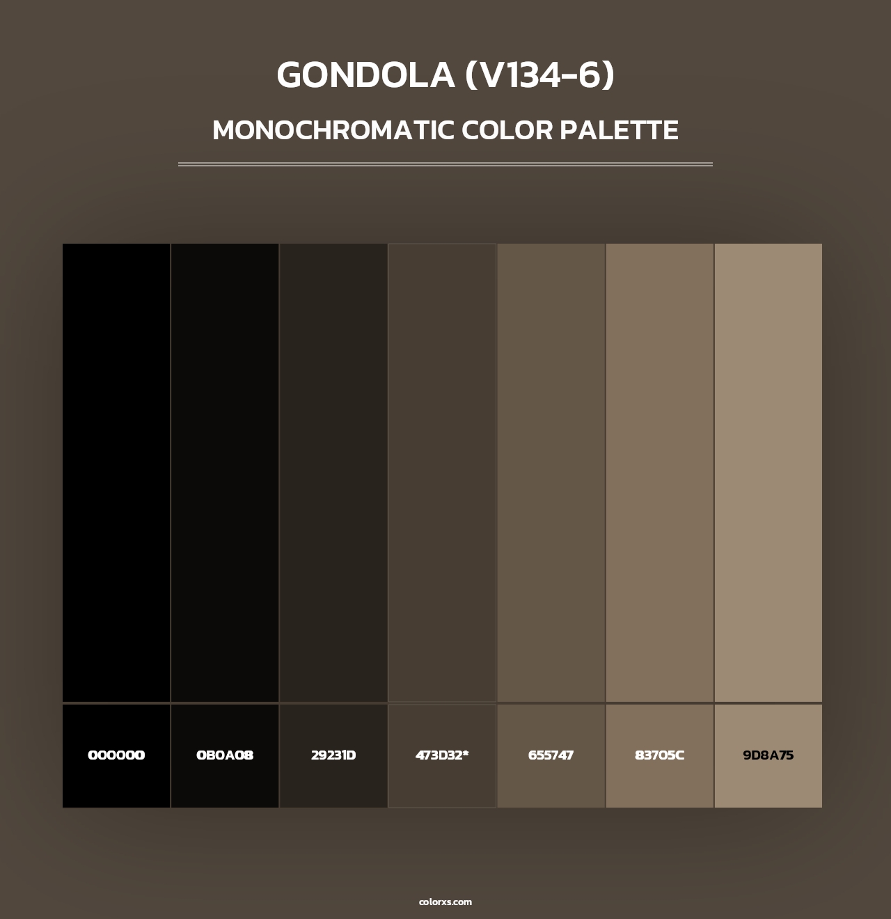 Gondola (V134-6) - Monochromatic Color Palette
