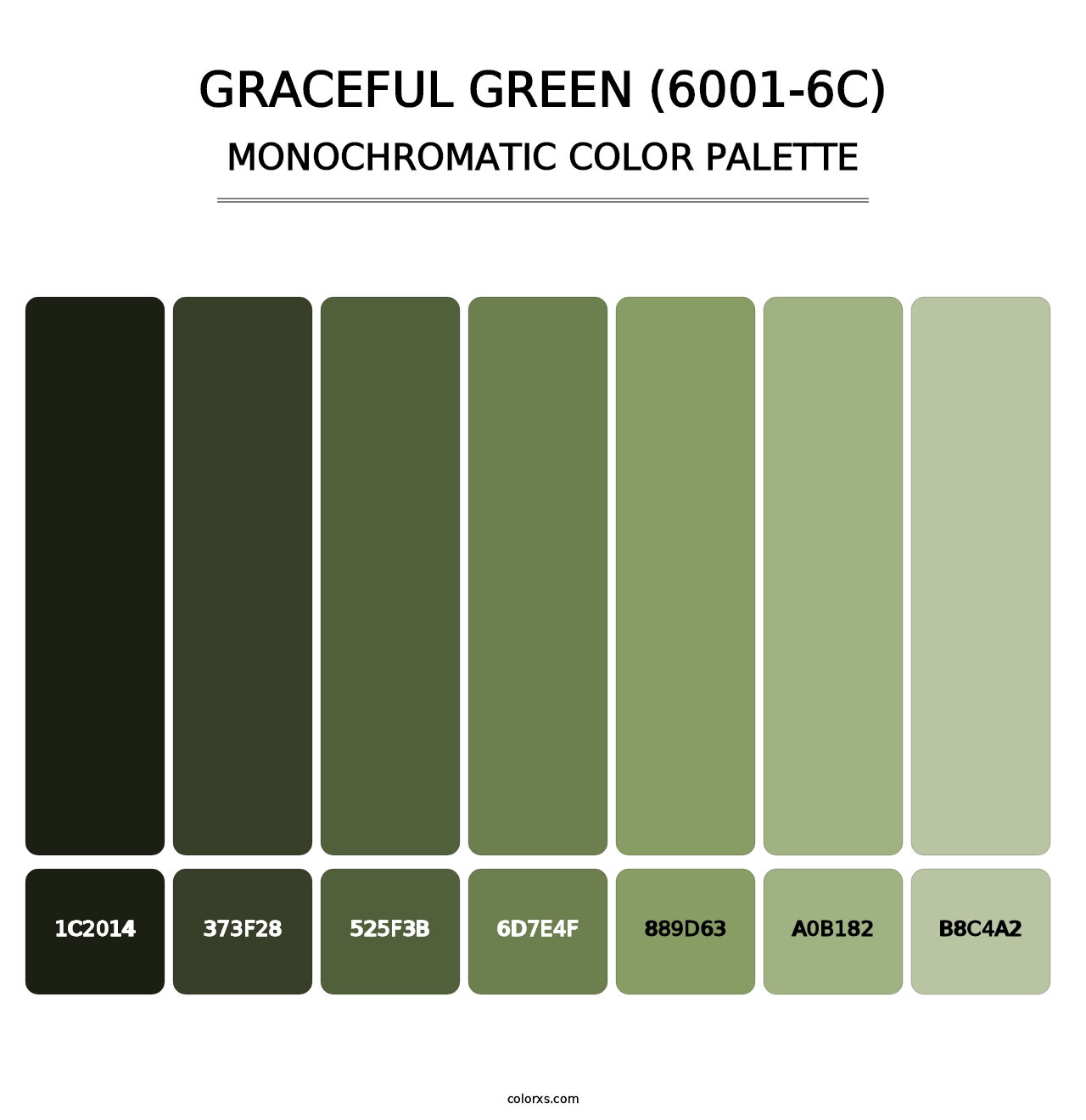 Graceful Green (6001-6C) - Monochromatic Color Palette