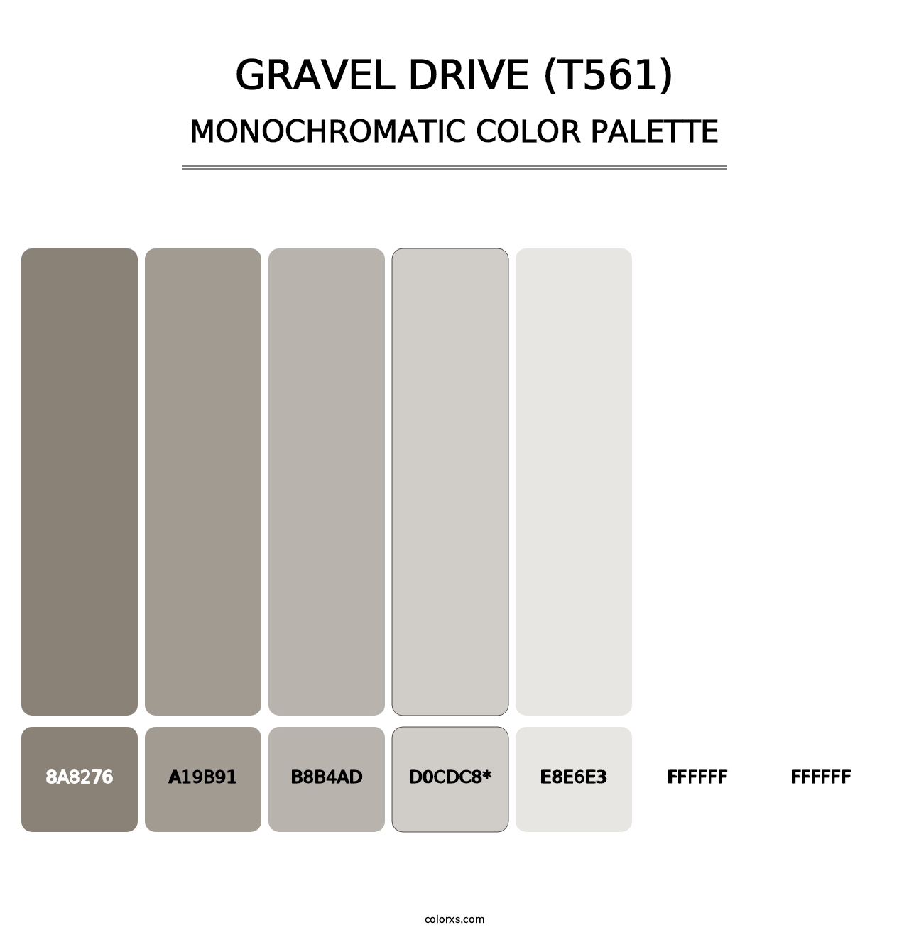 Gravel Drive (T561) - Monochromatic Color Palette