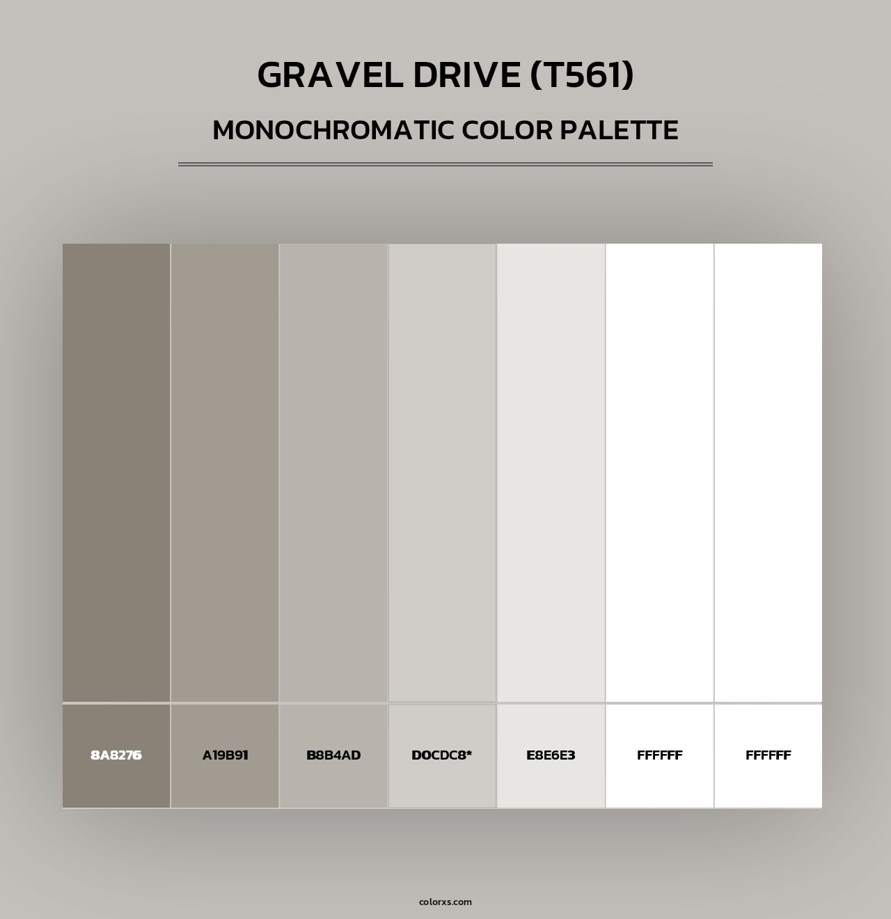 Gravel Drive (T561) - Monochromatic Color Palette