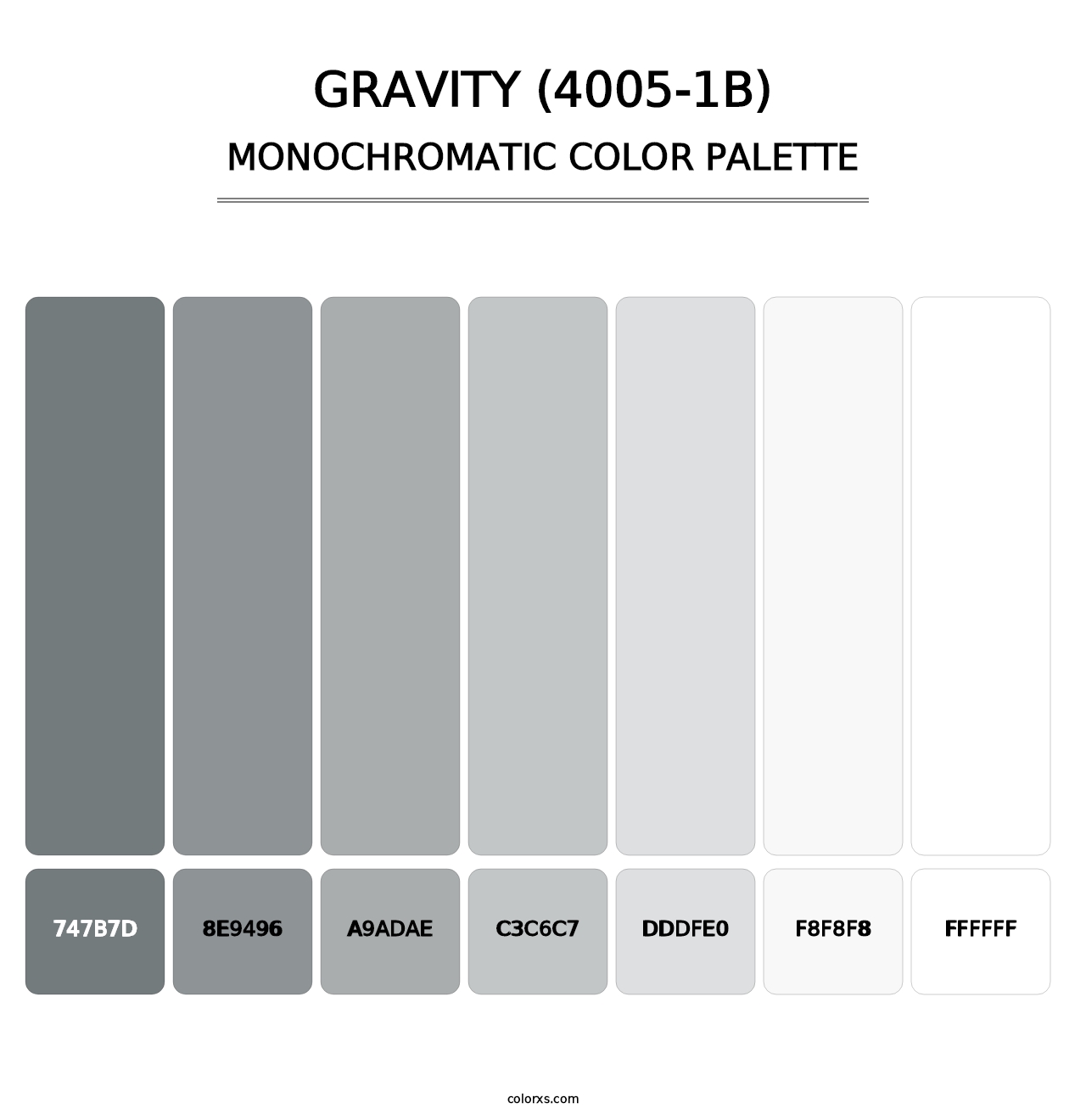 Gravity (4005-1B) - Monochromatic Color Palette