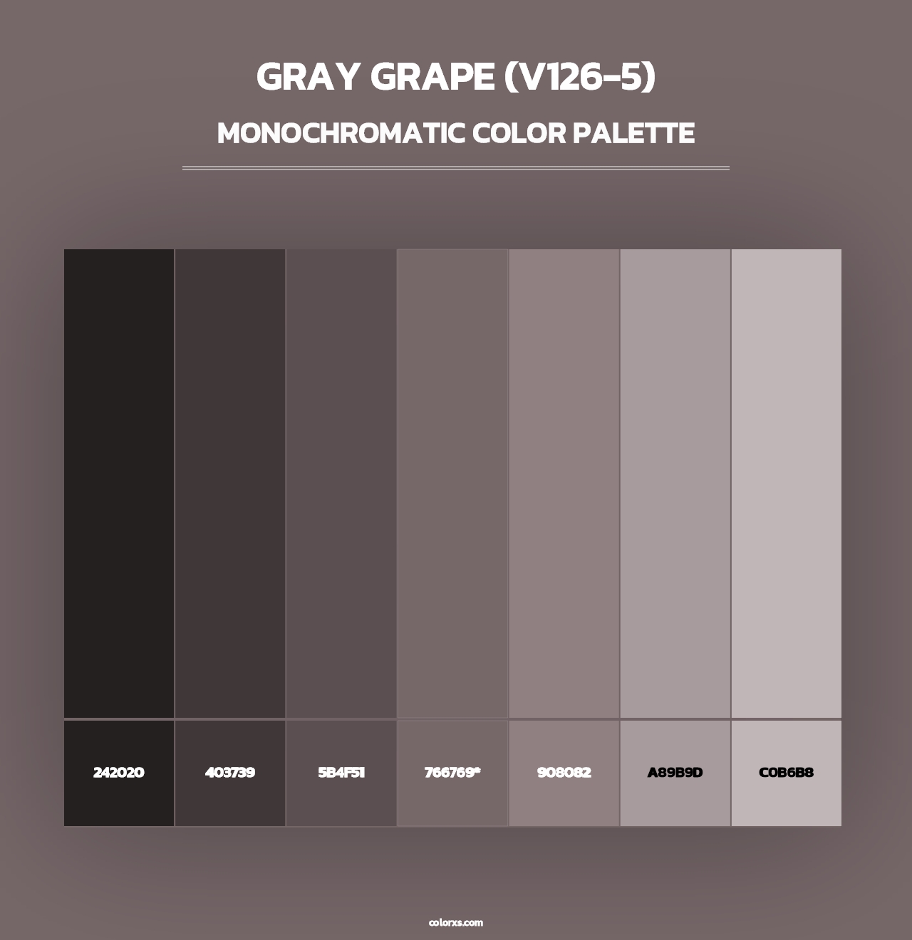 Gray Grape (V126-5) - Monochromatic Color Palette