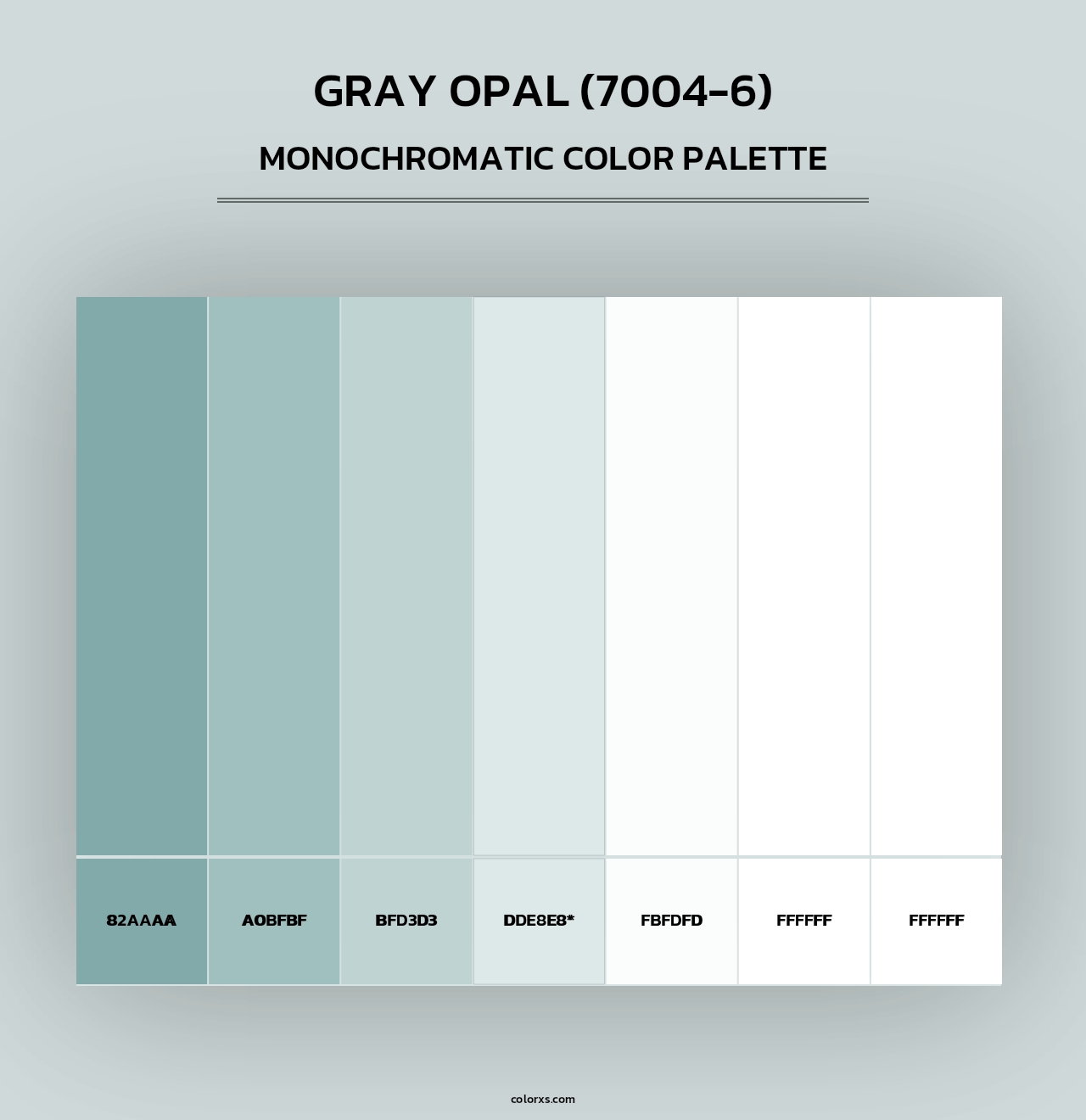 Gray Opal (7004-6) - Monochromatic Color Palette