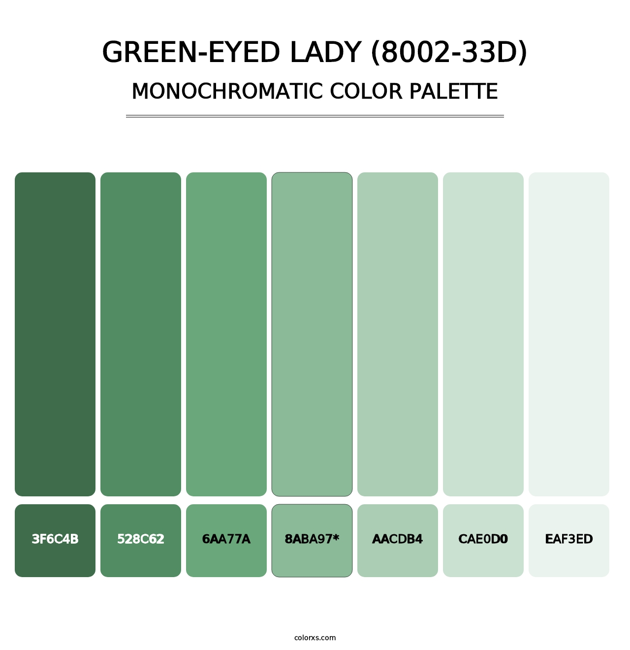 Green-Eyed Lady (8002-33D) - Monochromatic Color Palette