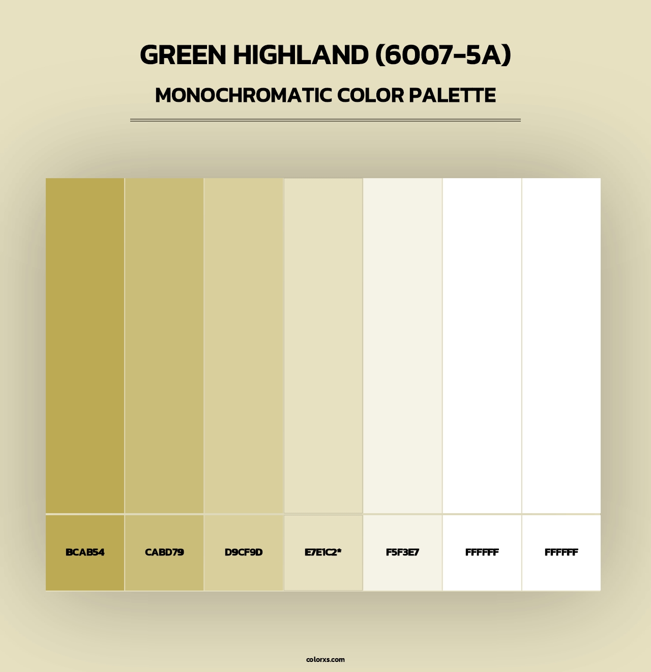 Green Highland (6007-5A) - Monochromatic Color Palette