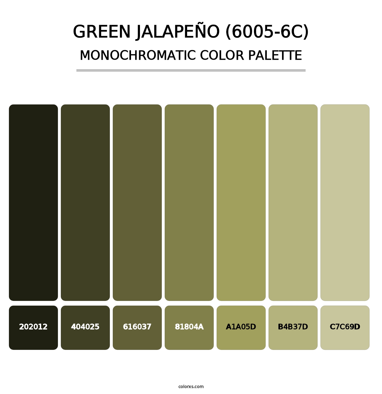 Green Jalapeño (6005-6C) - Monochromatic Color Palette