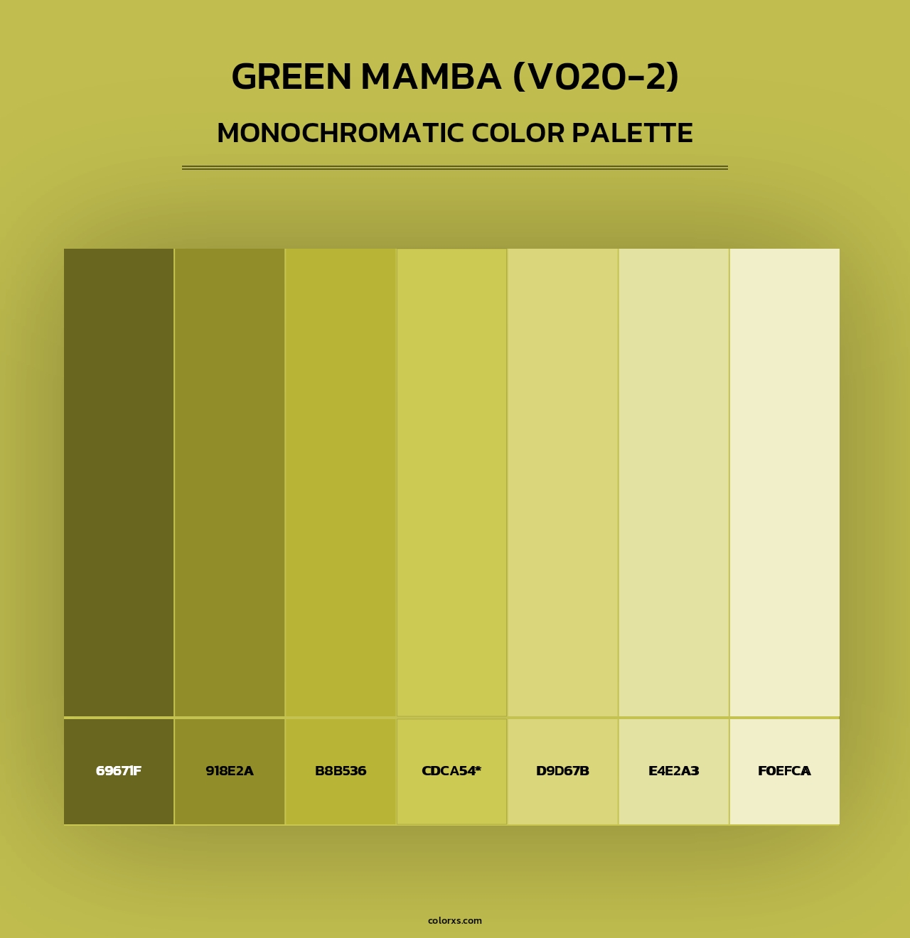 Green Mamba (V020-2) - Monochromatic Color Palette