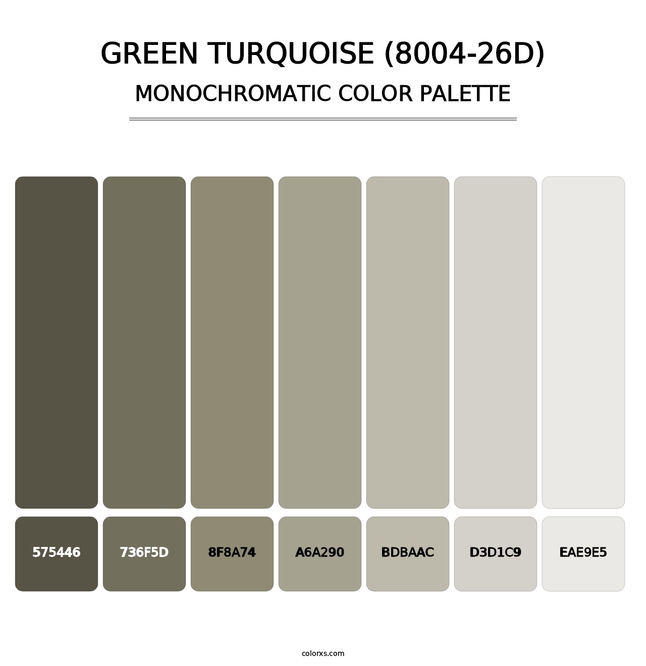 Green Turquoise (8004-26D) - Monochromatic Color Palette