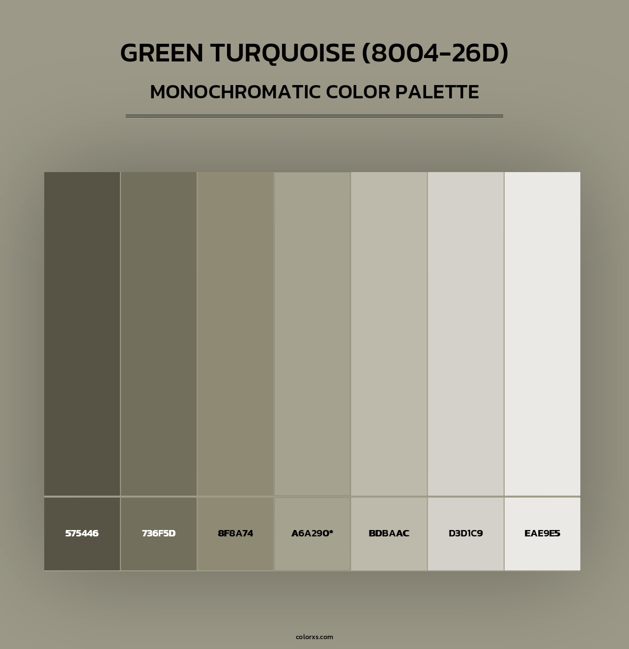 Green Turquoise (8004-26D) - Monochromatic Color Palette