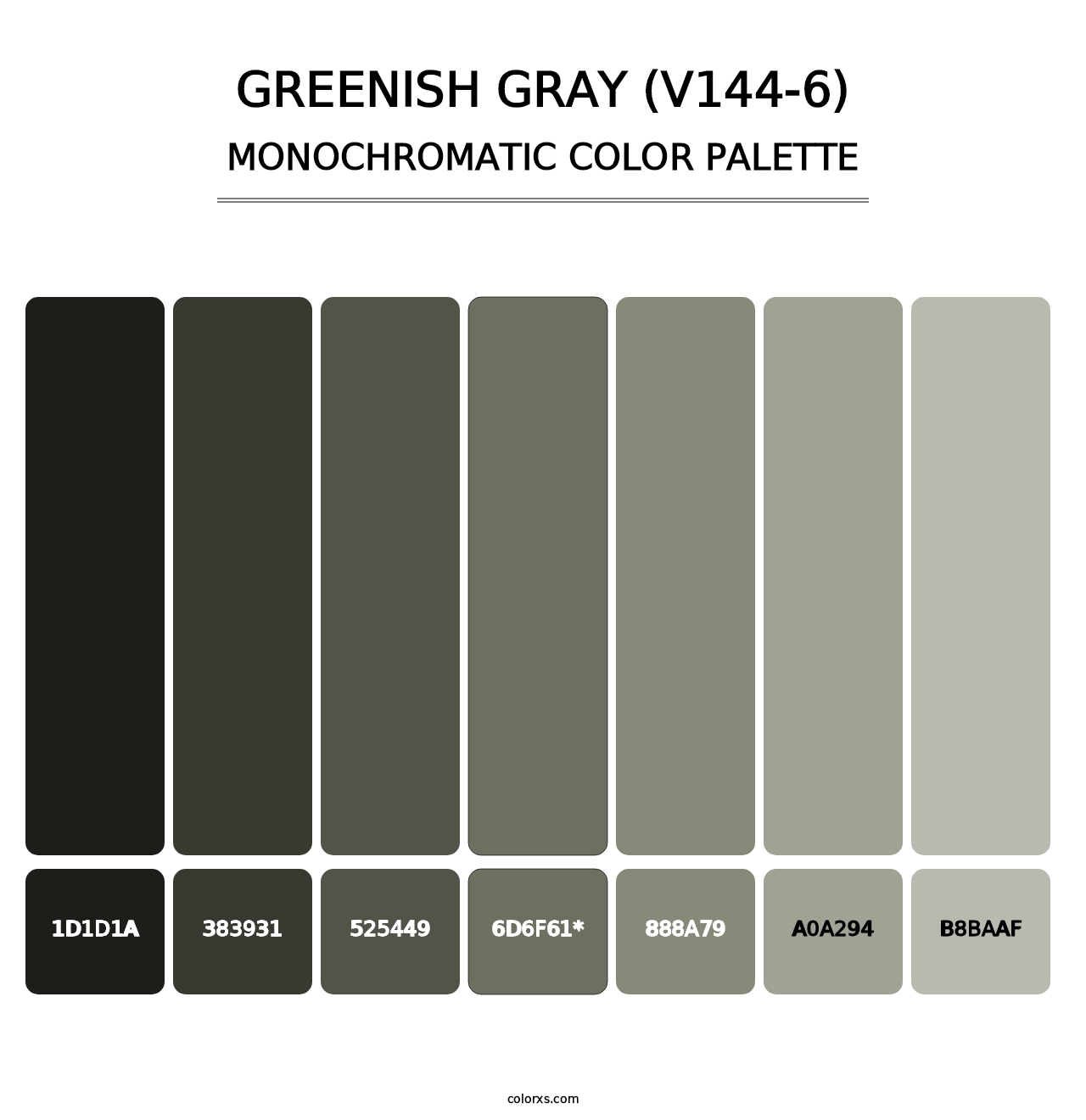 Greenish Gray (V144-6) - Monochromatic Color Palette