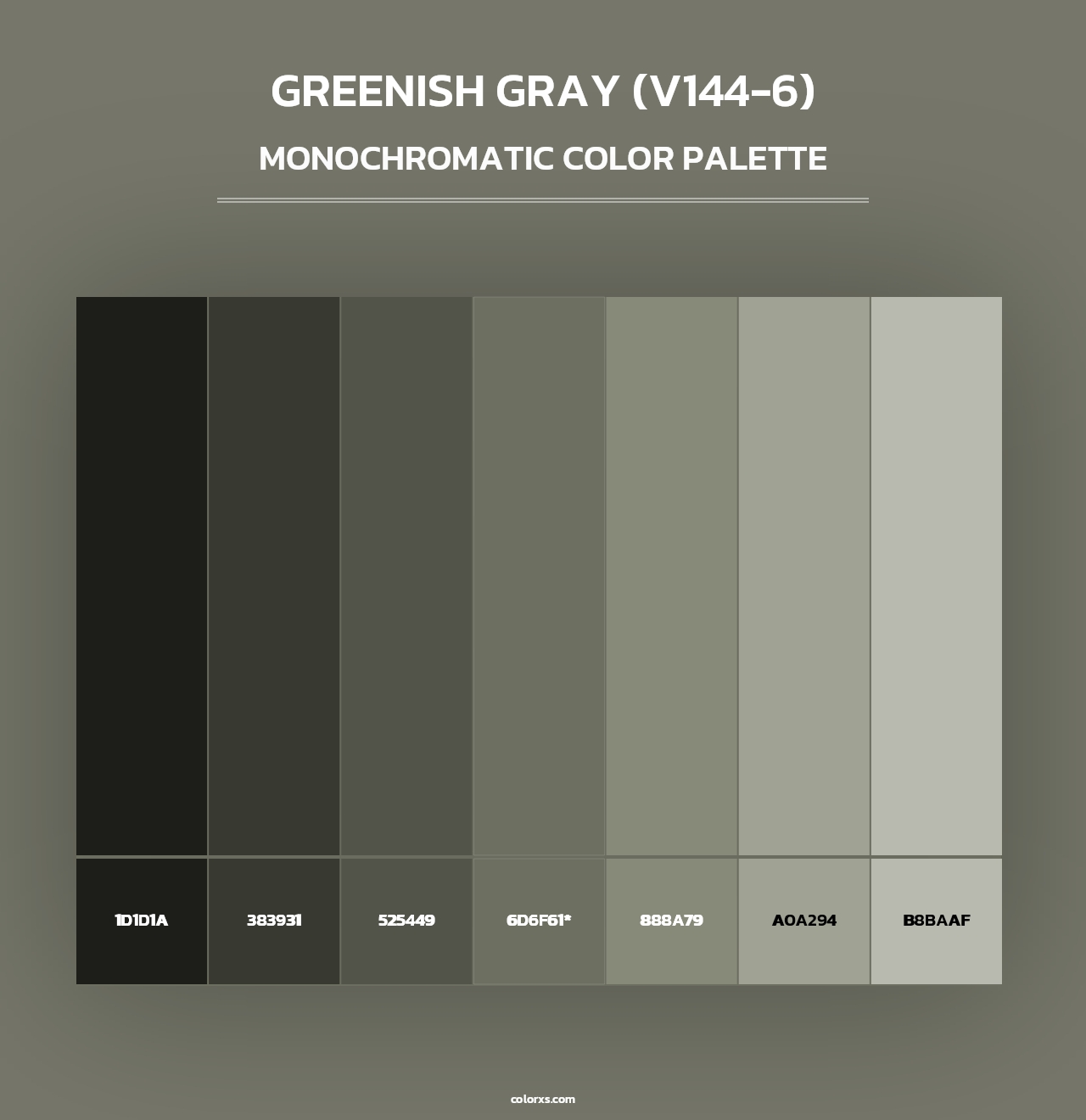 Greenish Gray (V144-6) - Monochromatic Color Palette