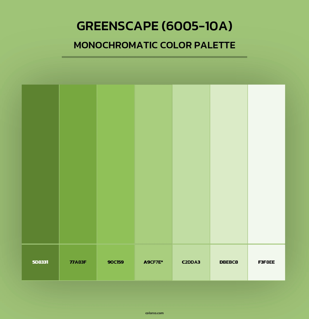 Greenscape (6005-10A) - Monochromatic Color Palette