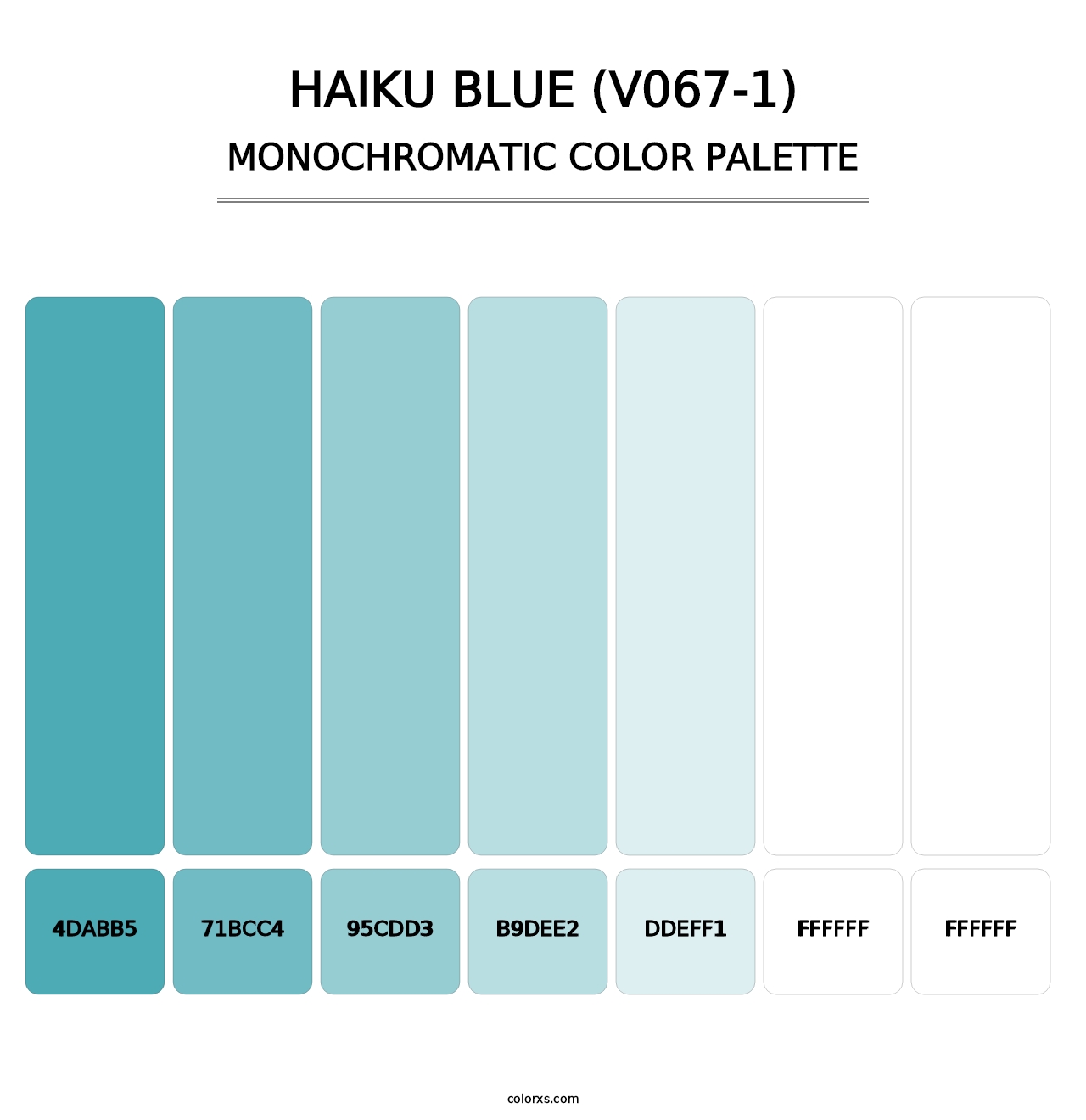 Haiku Blue (V067-1) - Monochromatic Color Palette