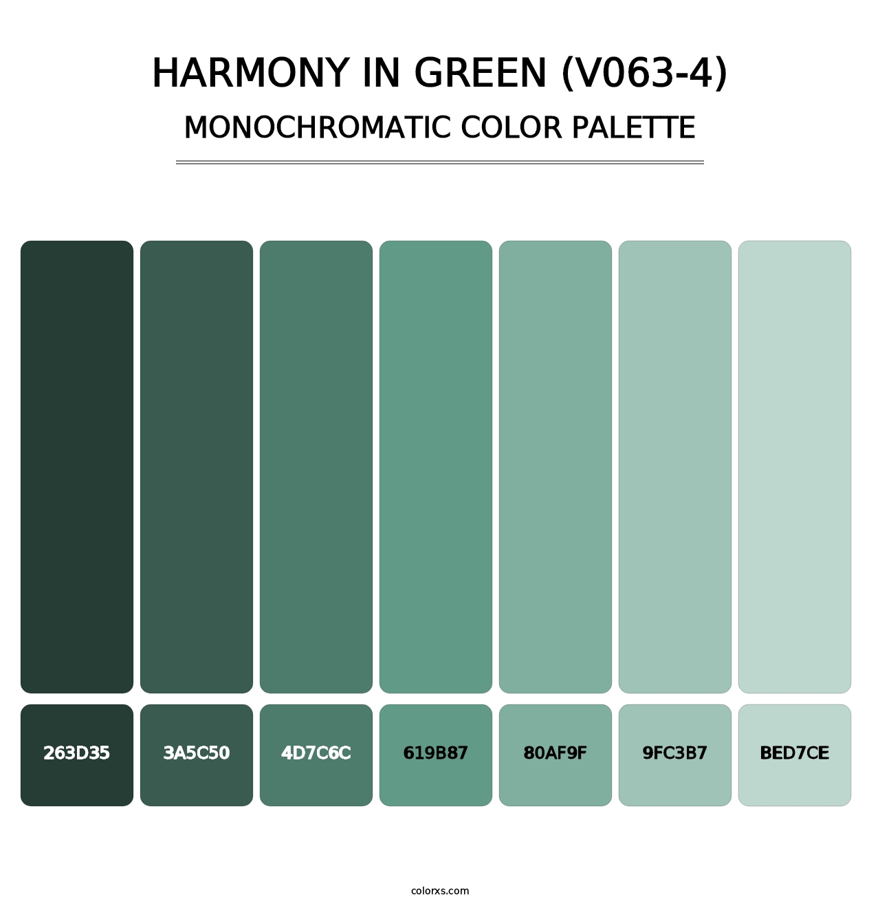 Harmony in Green (V063-4) - Monochromatic Color Palette