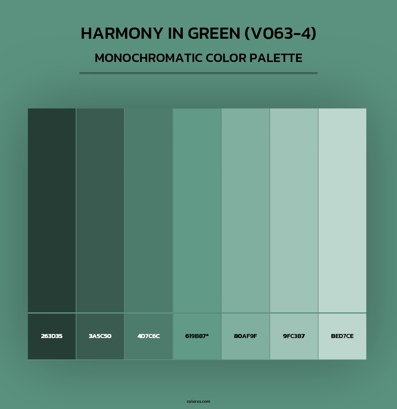 Harmony in Green (V063-4) - Monochromatic Color Palette
