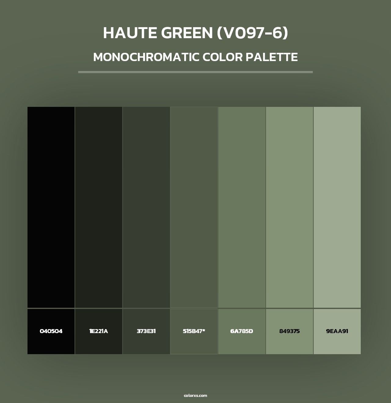 Haute Green (V097-6) - Monochromatic Color Palette
