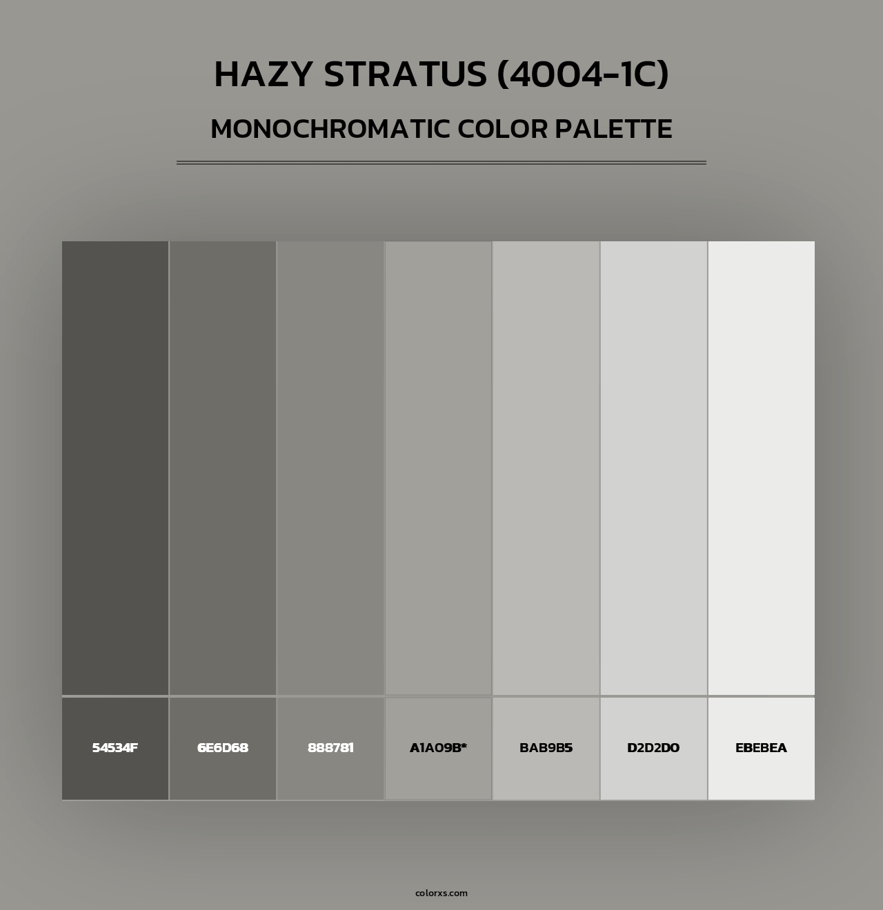 Hazy Stratus (4004-1C) - Monochromatic Color Palette