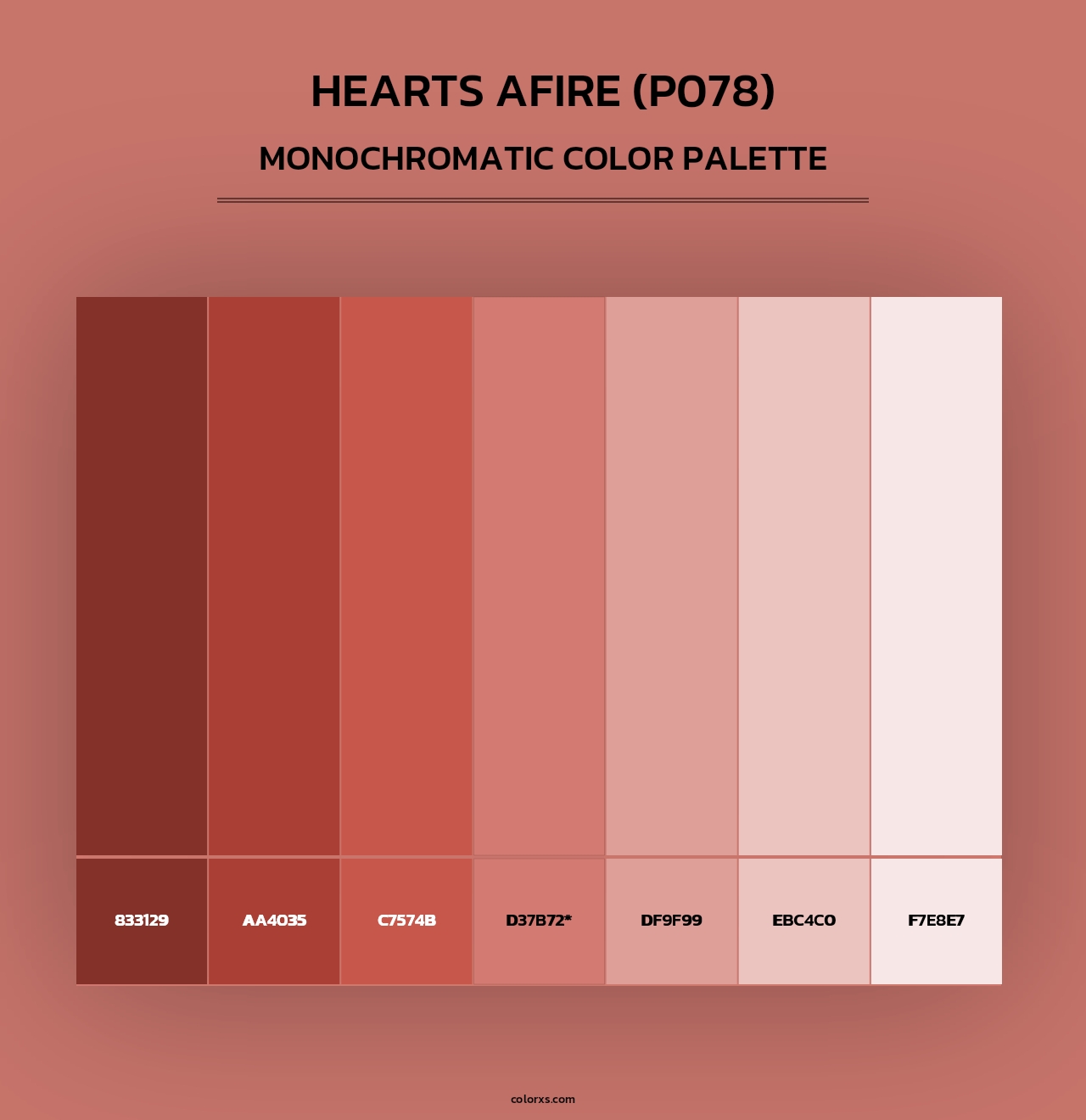 Hearts Afire (P078) - Monochromatic Color Palette