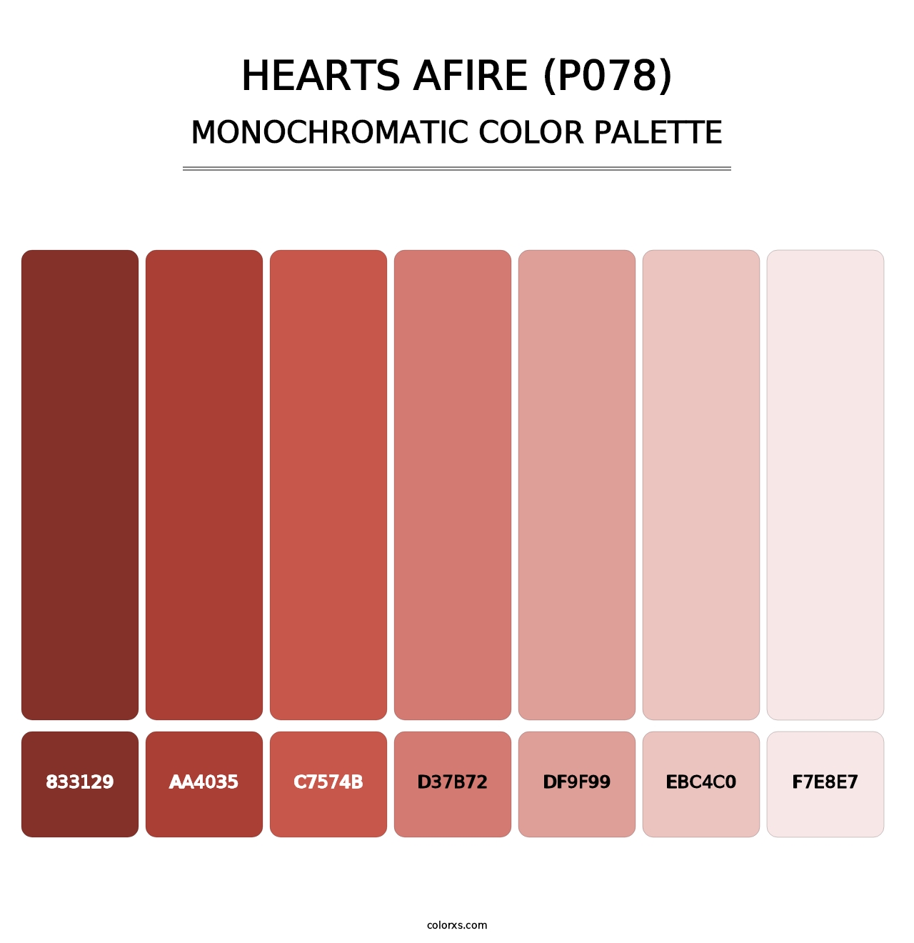 Hearts Afire (P078) - Monochromatic Color Palette