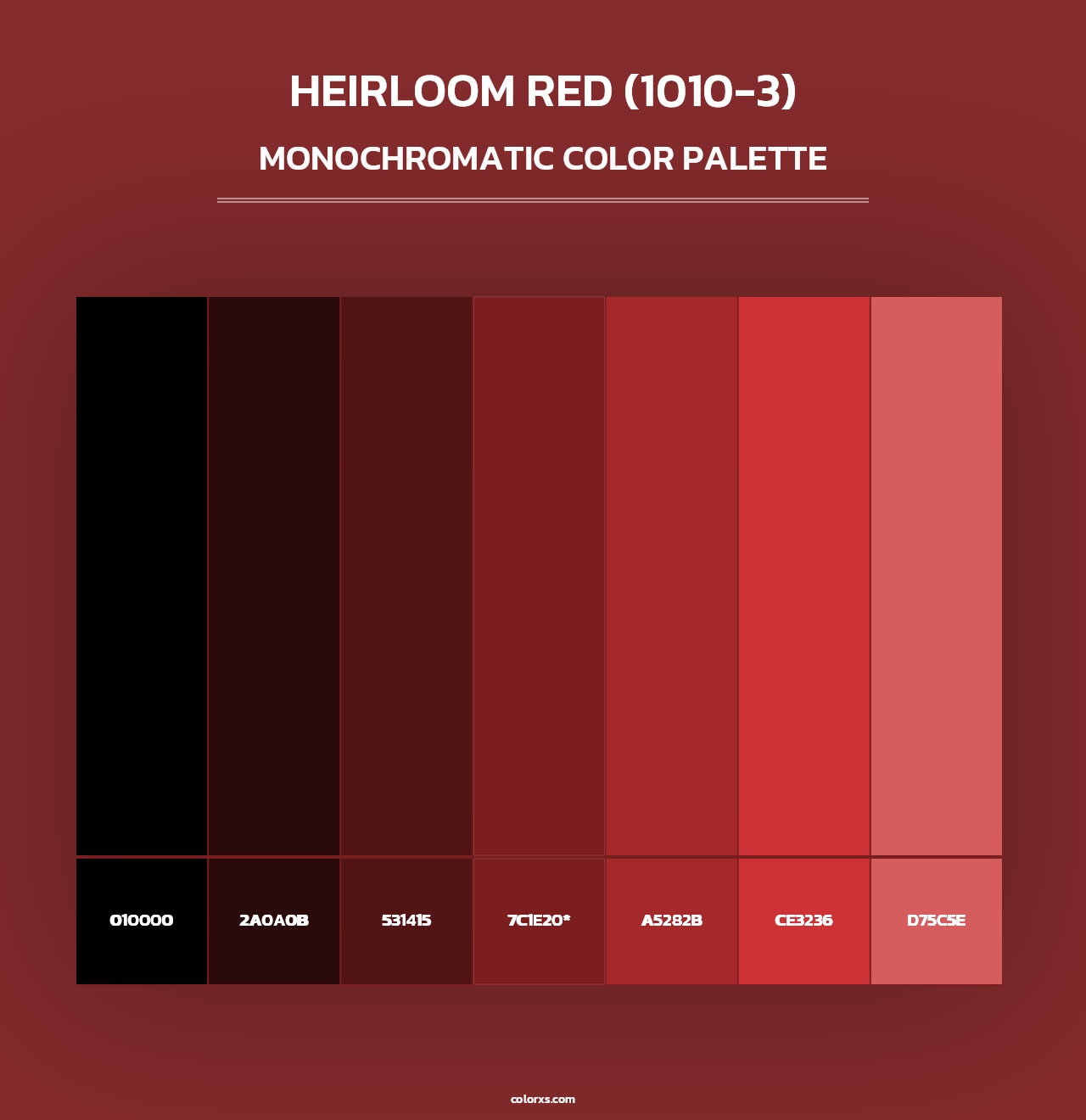 Heirloom Red (1010-3) - Monochromatic Color Palette