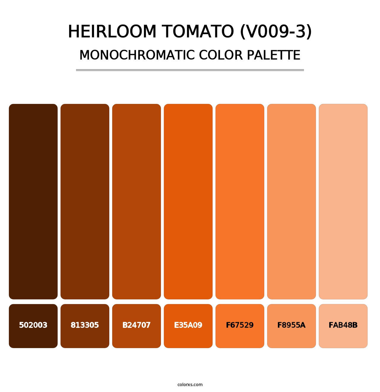 Heirloom Tomato (V009-3) - Monochromatic Color Palette