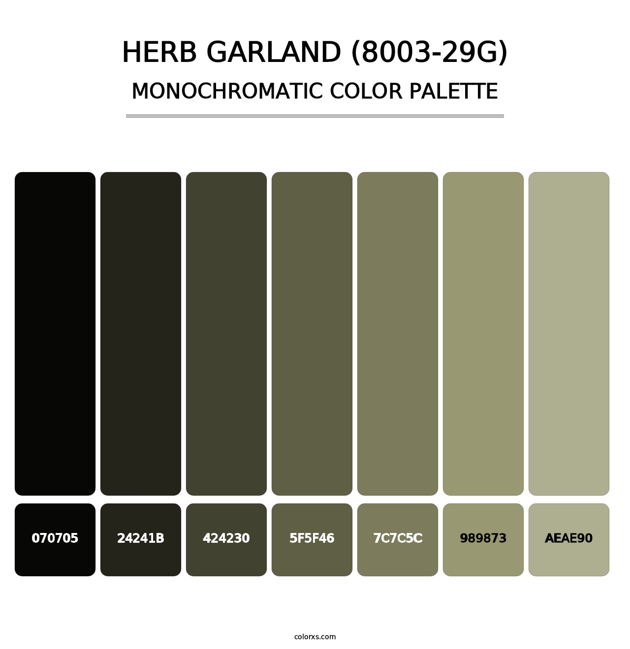 Herb Garland (8003-29G) - Monochromatic Color Palette