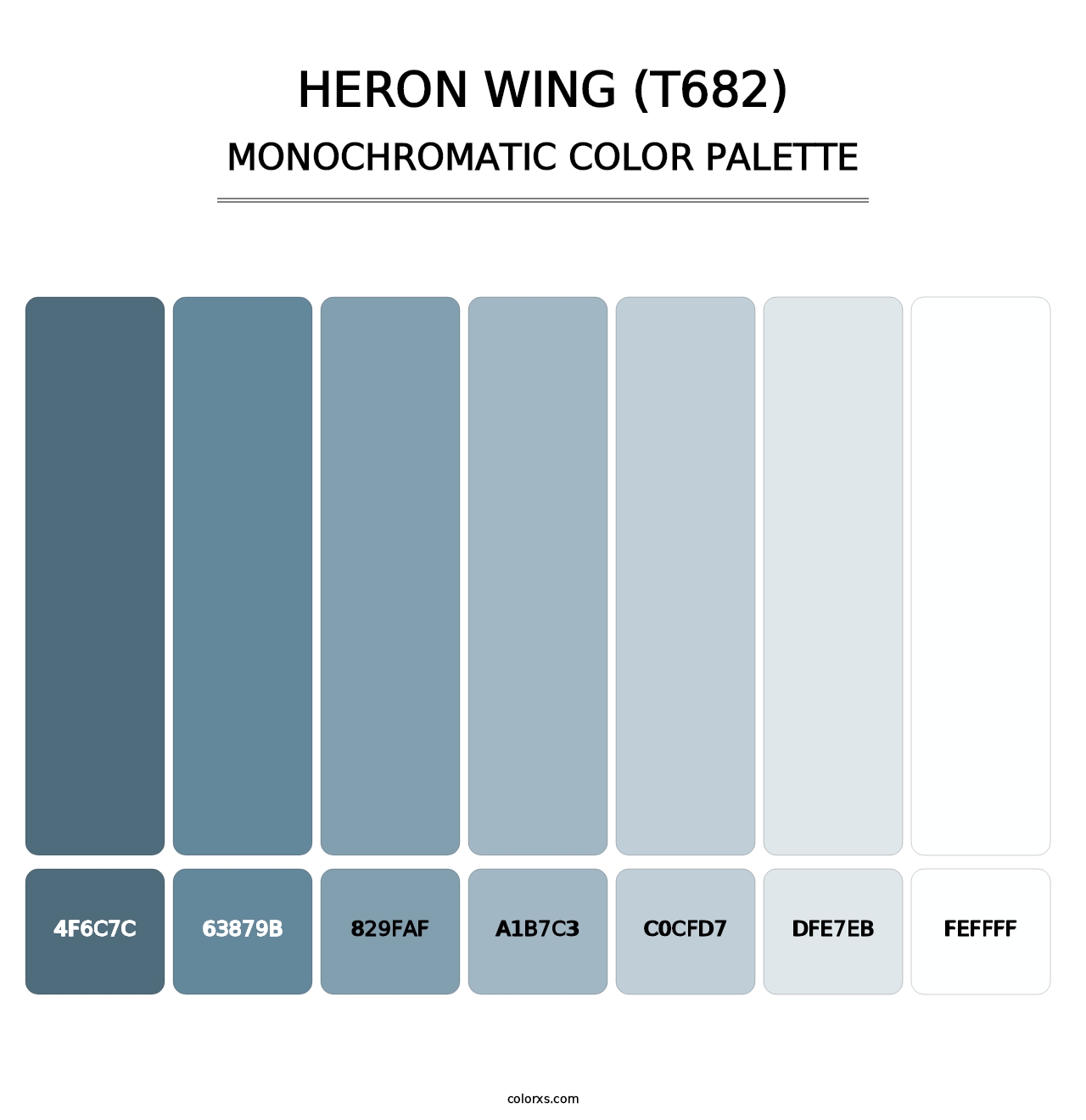 Heron Wing (T682) - Monochromatic Color Palette