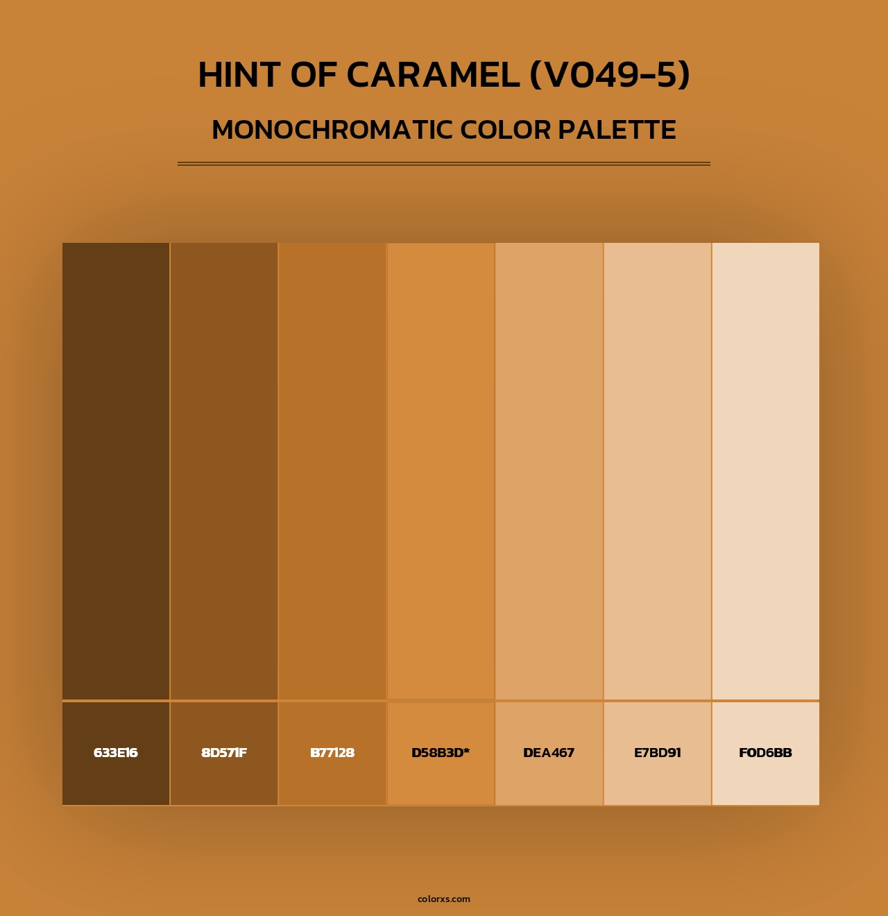 Hint of Caramel (V049-5) - Monochromatic Color Palette