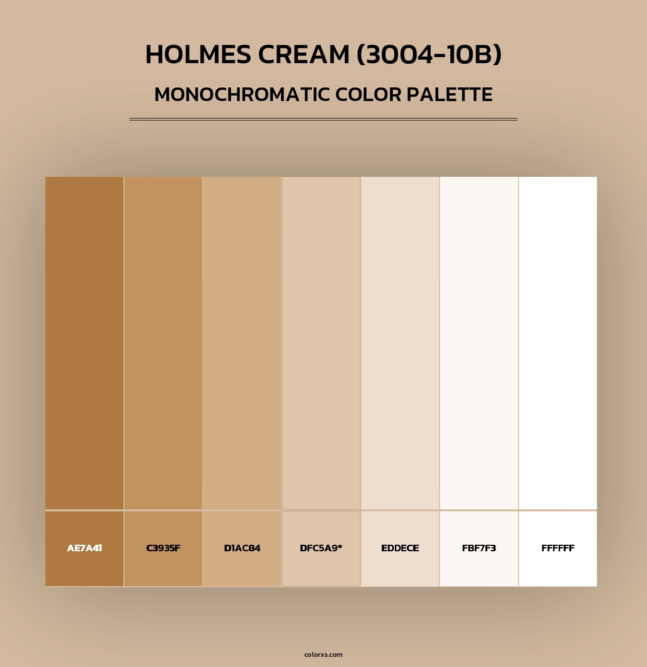 Holmes Cream (3004-10B) - Monochromatic Color Palette