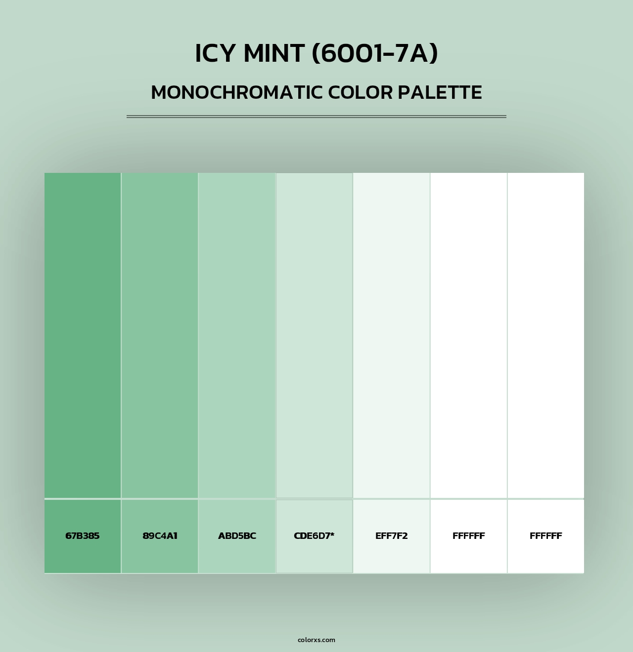 Icy Mint (6001-7A) - Monochromatic Color Palette
