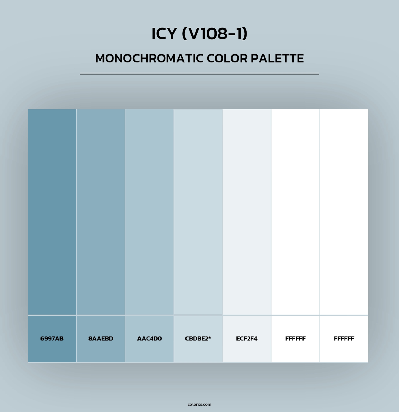 Icy (V108-1) - Monochromatic Color Palette