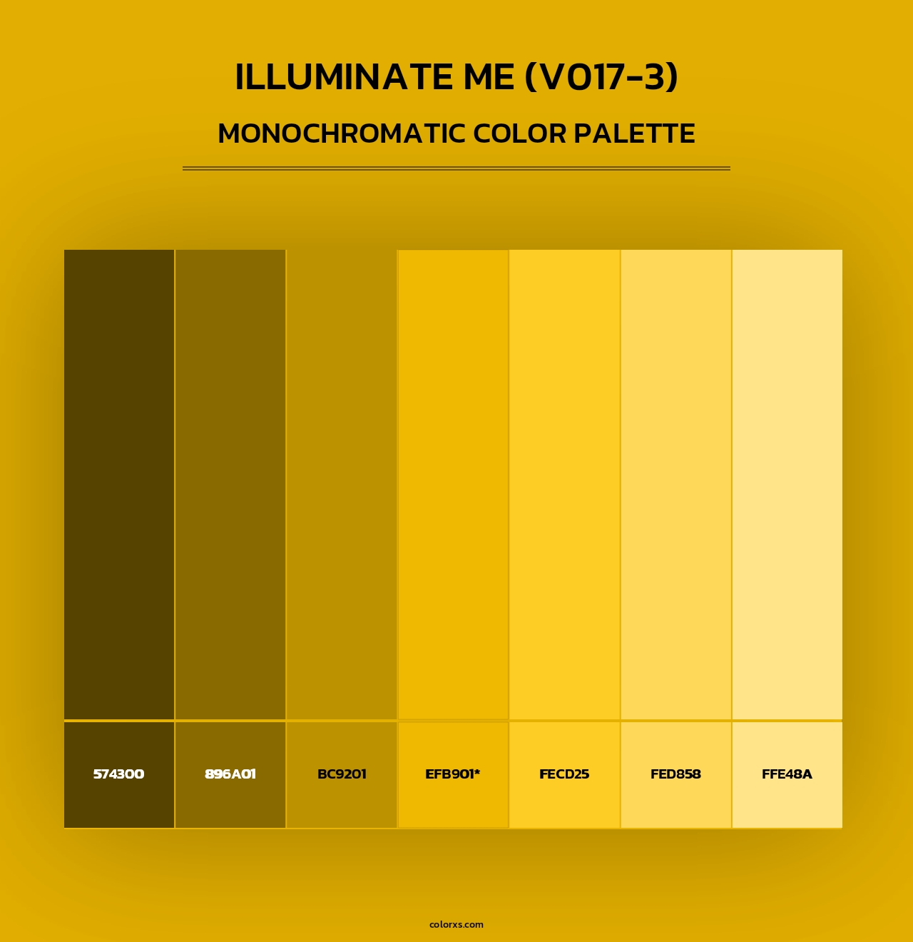 Illuminate Me (V017-3) - Monochromatic Color Palette