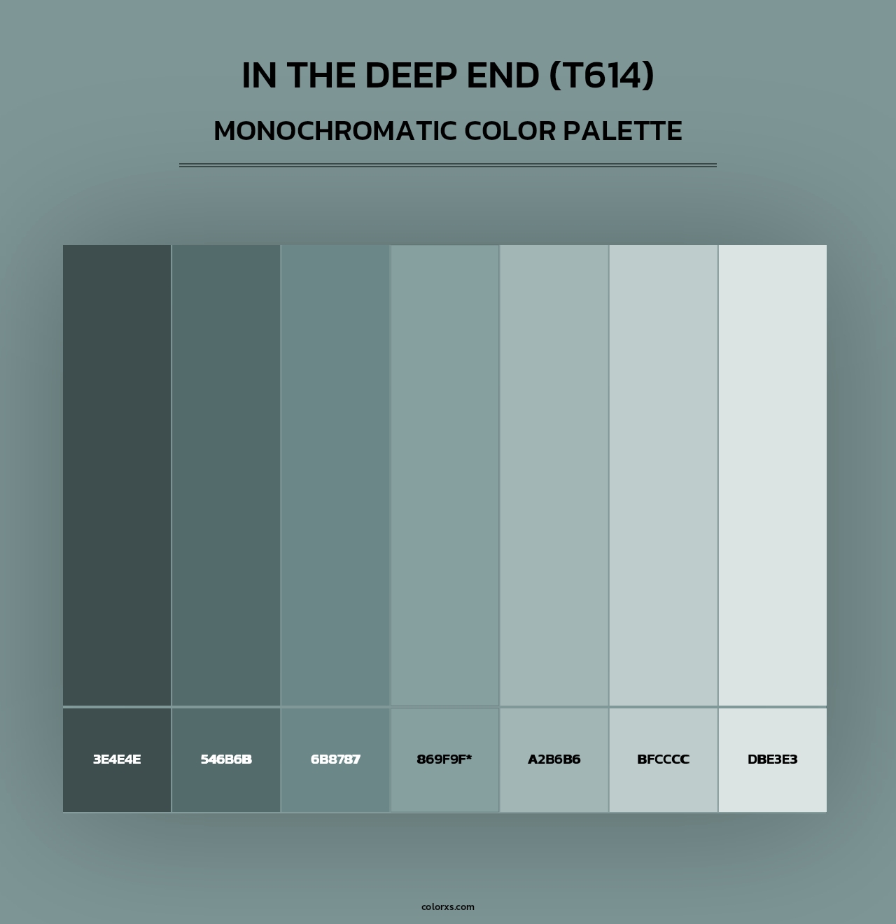 In the Deep End (T614) - Monochromatic Color Palette