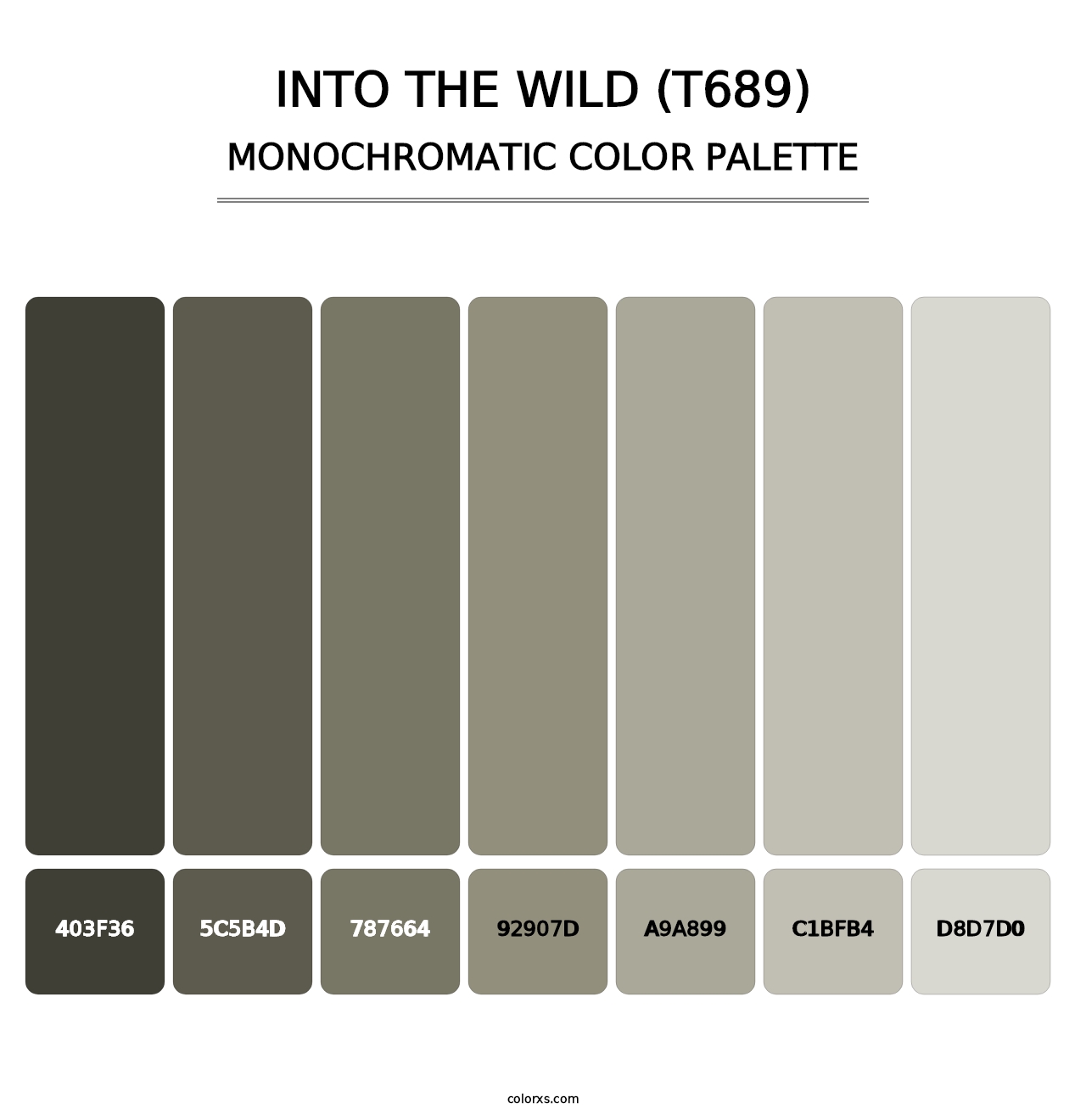 Into the Wild (T689) - Monochromatic Color Palette