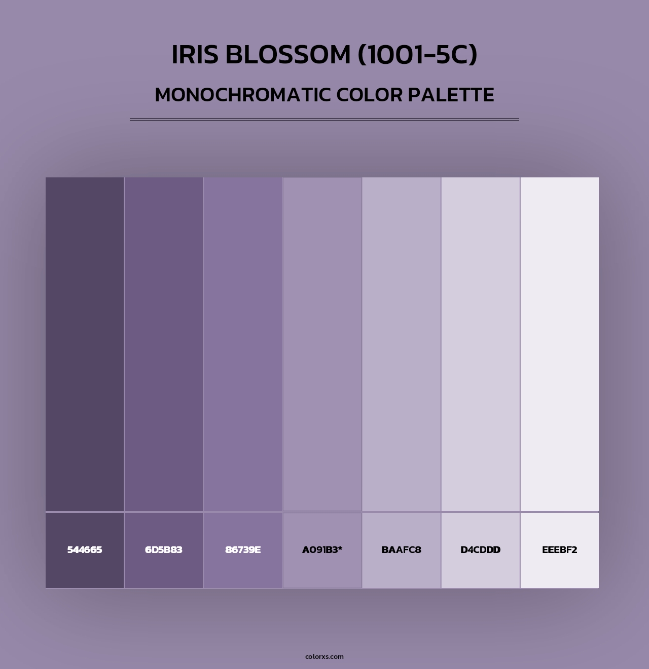 Iris Blossom (1001-5C) - Monochromatic Color Palette