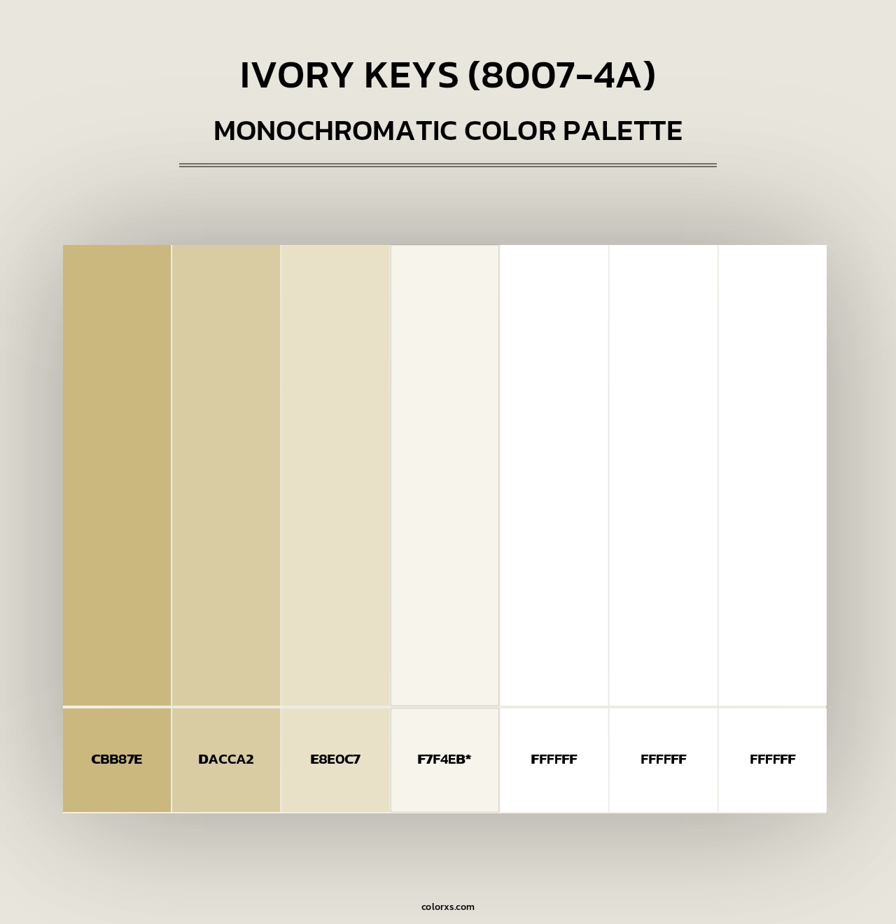 Ivory Keys (8007-4A) - Monochromatic Color Palette
