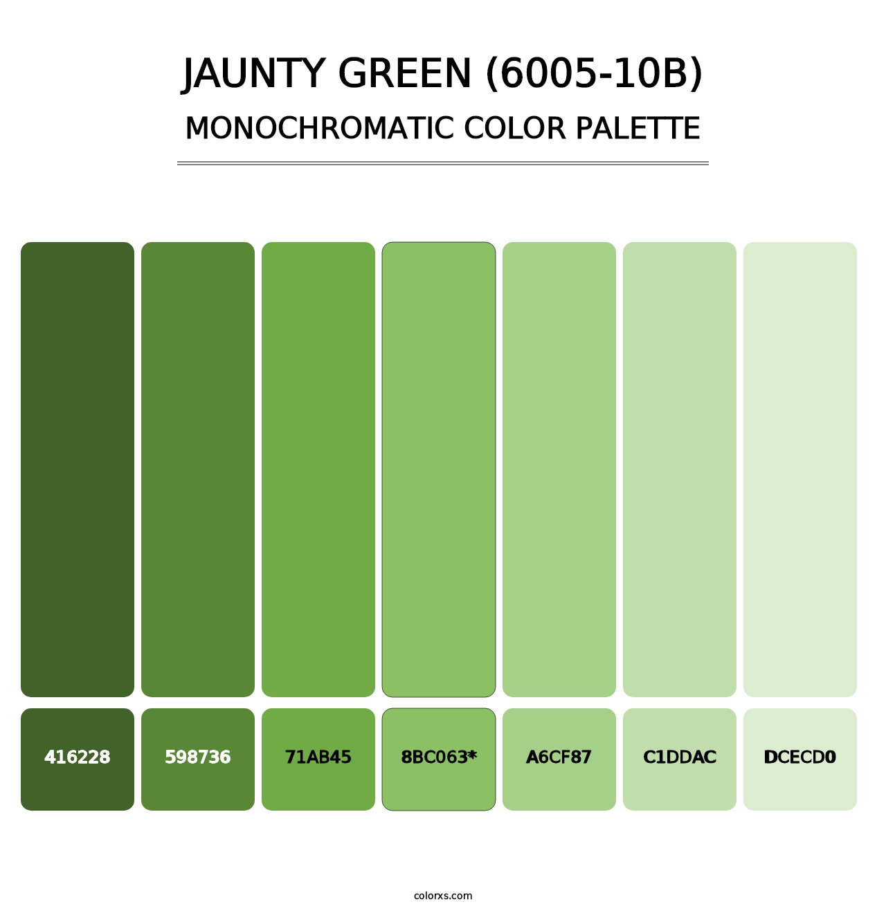 Jaunty Green (6005-10B) - Monochromatic Color Palette