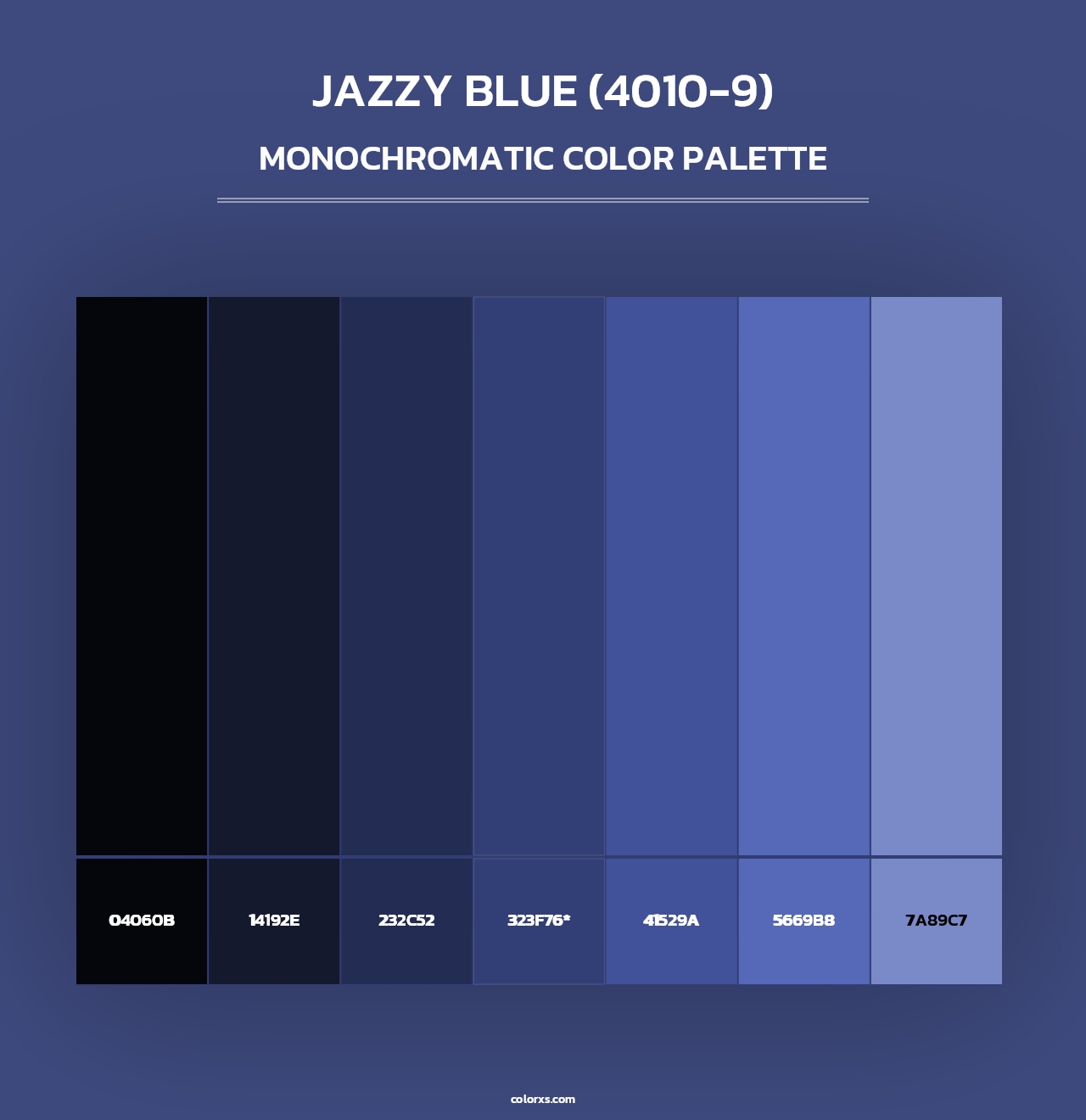 Jazzy Blue (4010-9) - Monochromatic Color Palette