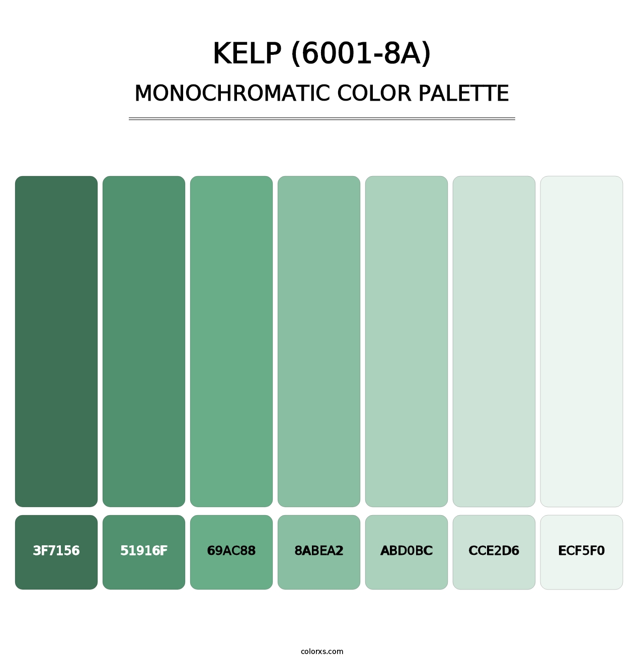 Kelp (6001-8A) - Monochromatic Color Palette