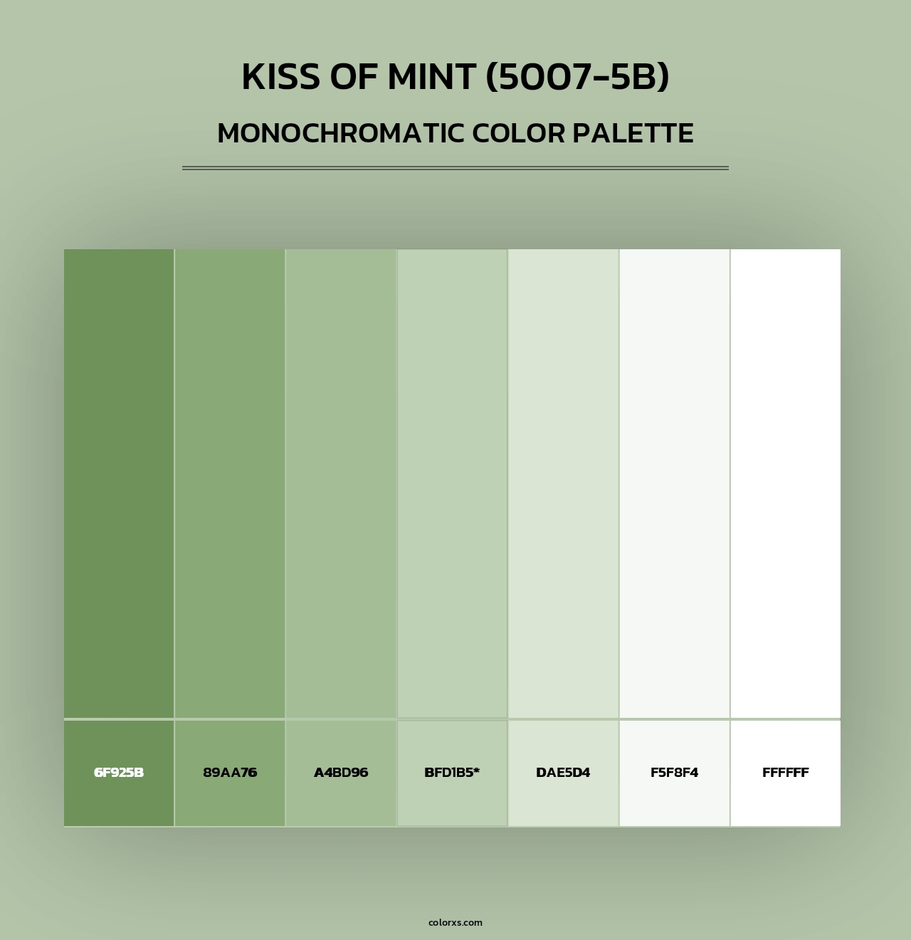Kiss of Mint (5007-5B) - Monochromatic Color Palette