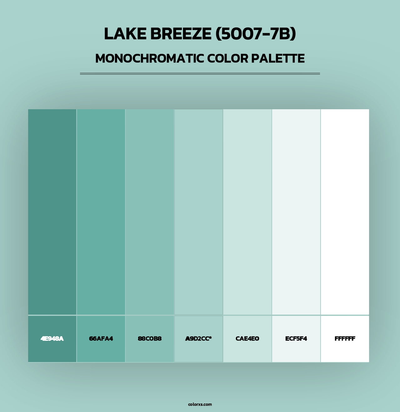 Lake Breeze (5007-7B) - Monochromatic Color Palette