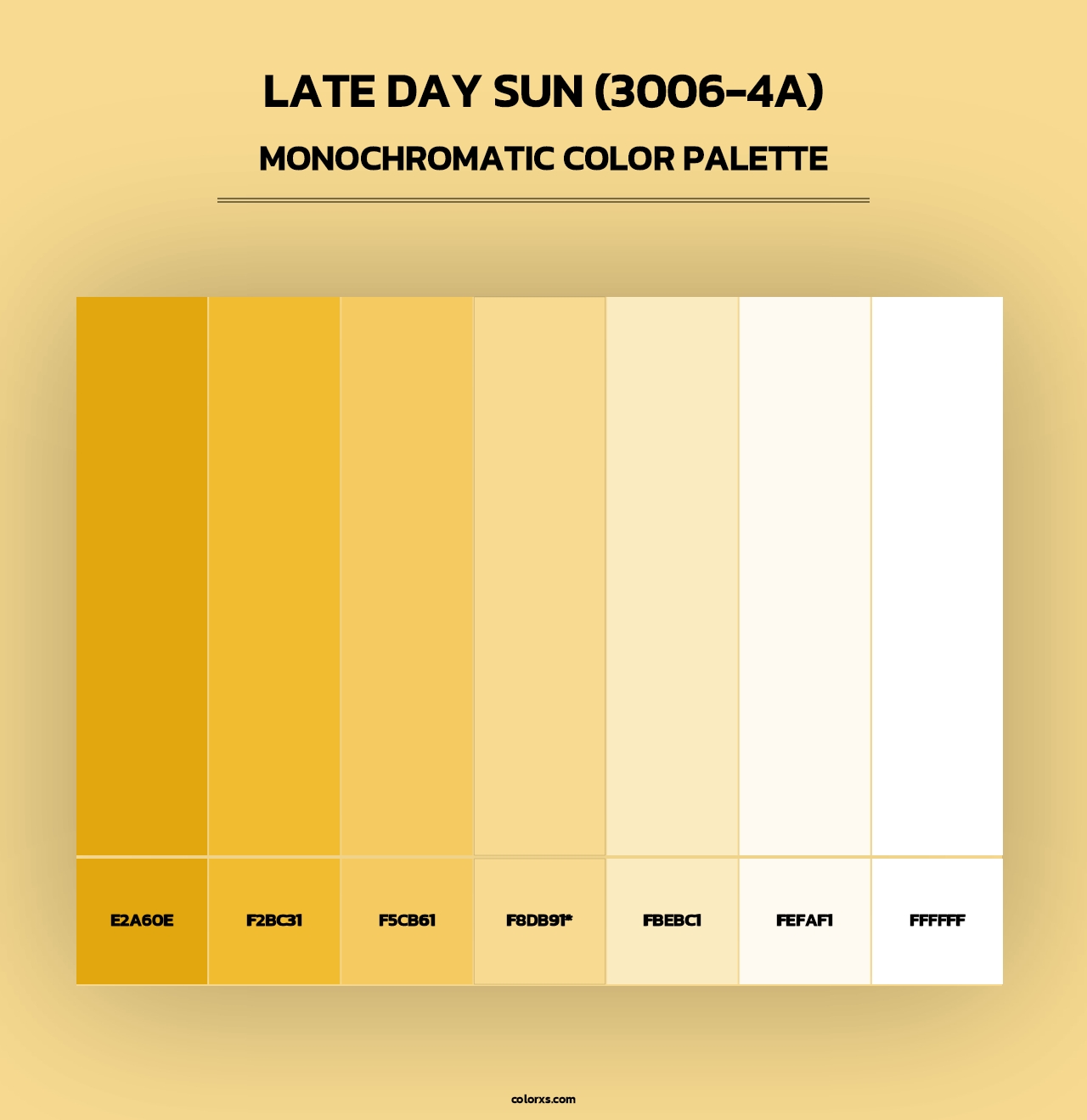 Late Day Sun (3006-4A) - Monochromatic Color Palette