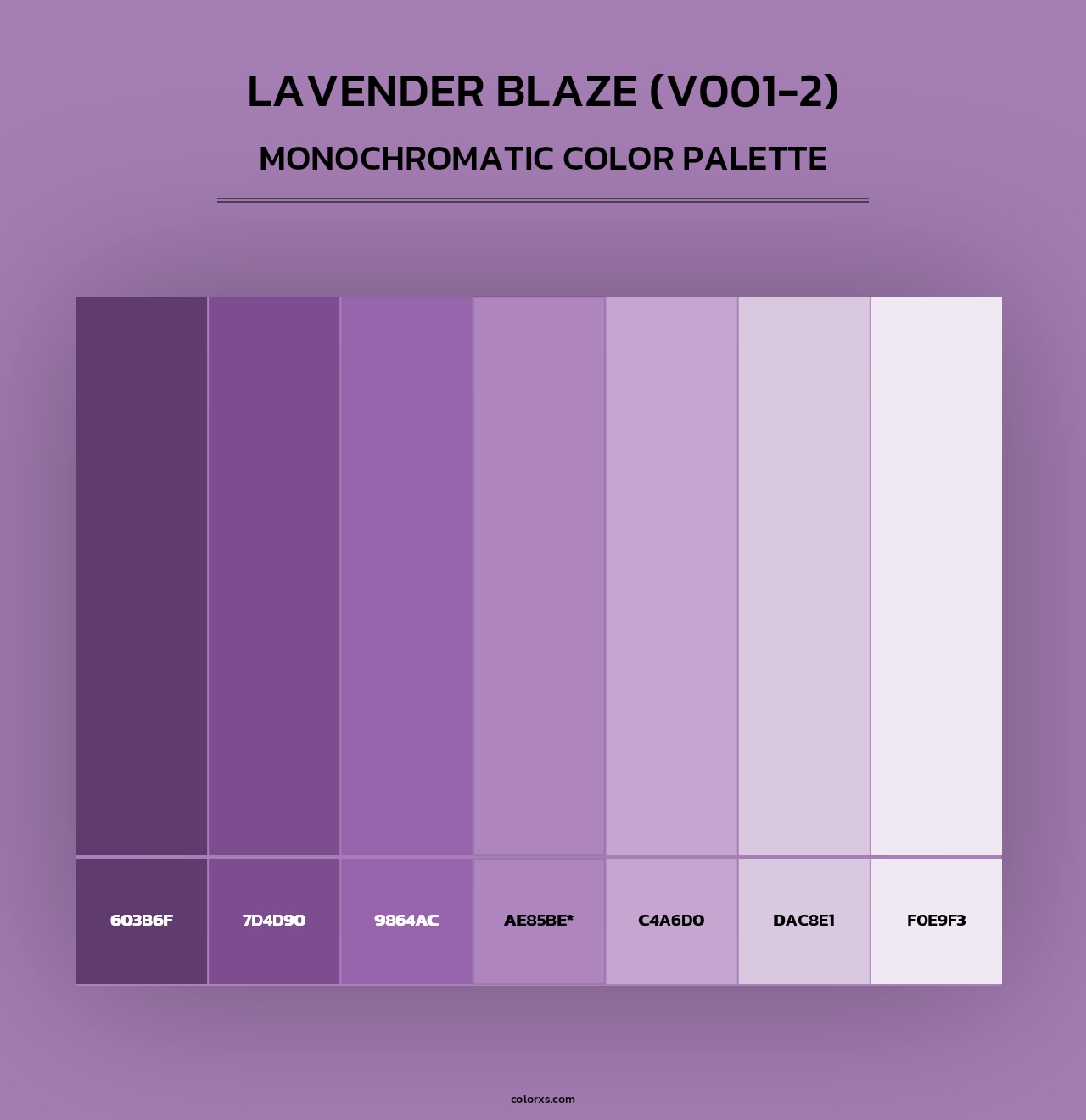 Lavender Blaze (V001-2) - Monochromatic Color Palette