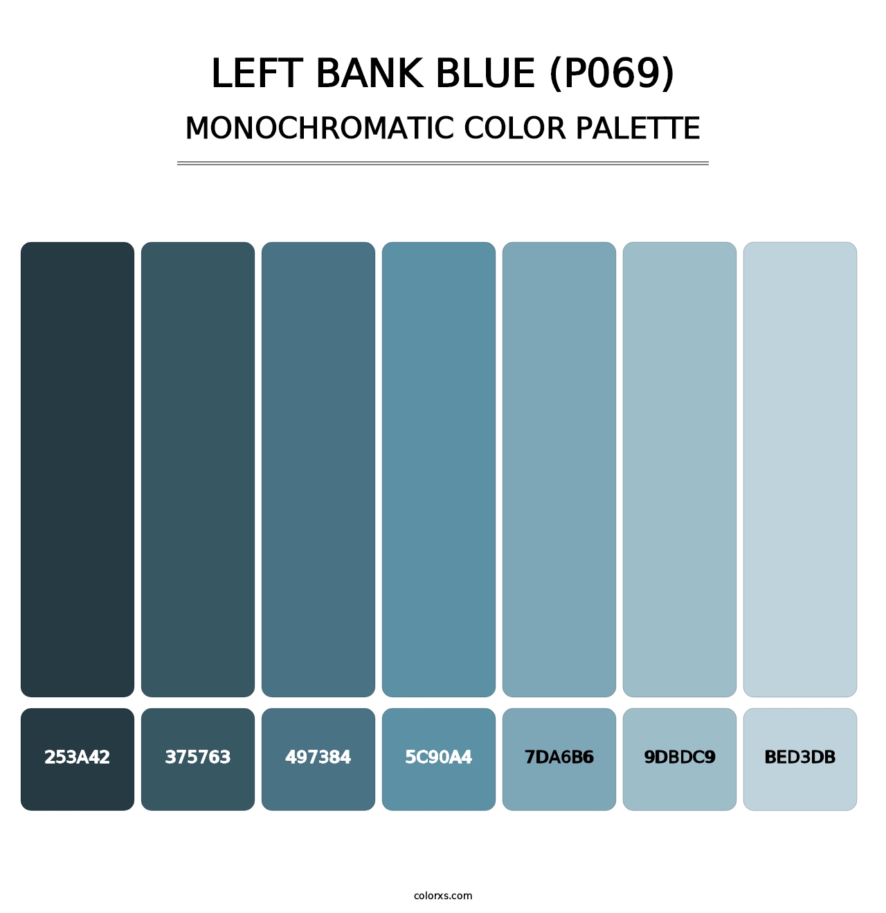 Left Bank Blue (P069) - Monochromatic Color Palette