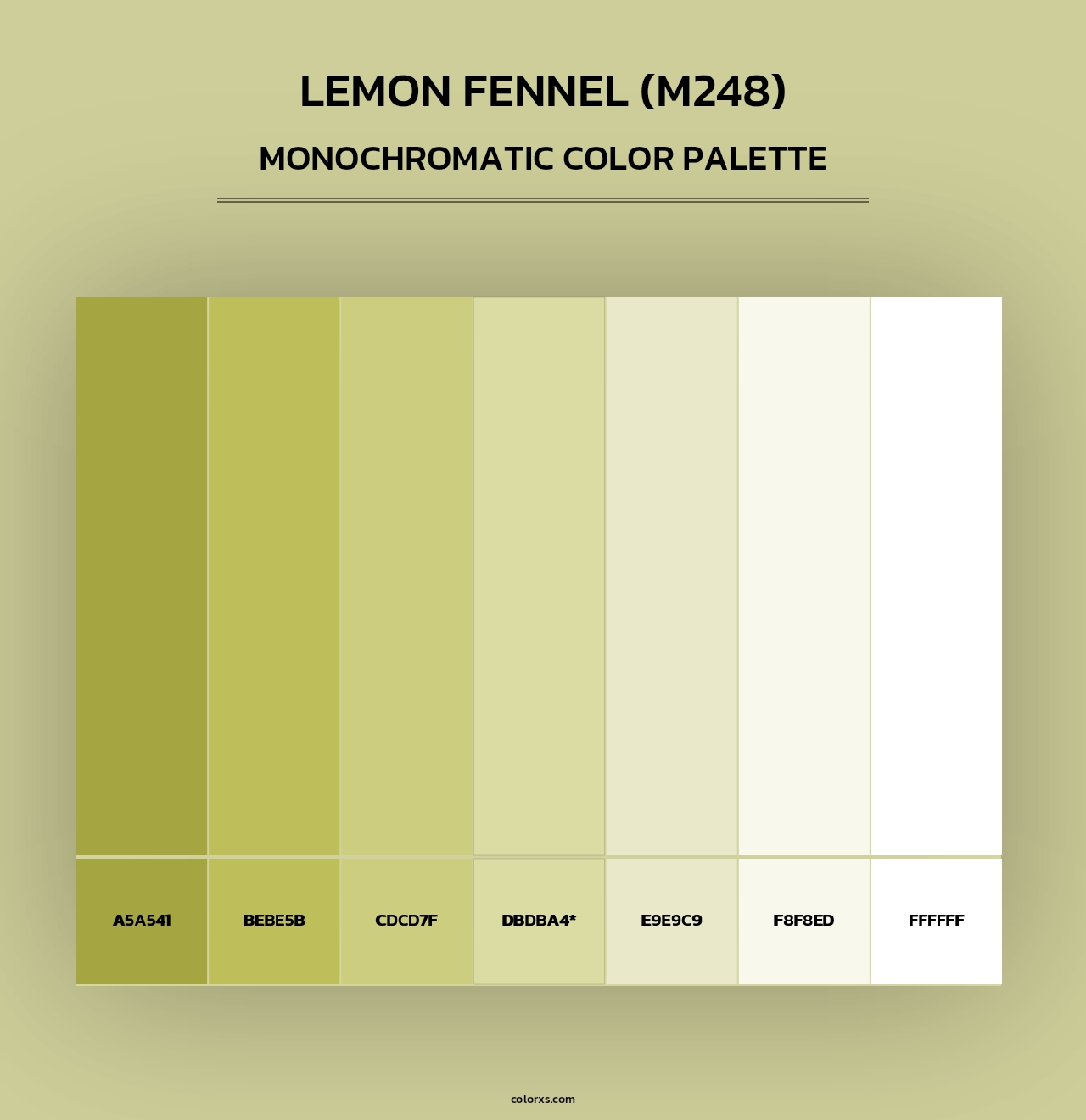 Lemon Fennel (M248) - Monochromatic Color Palette