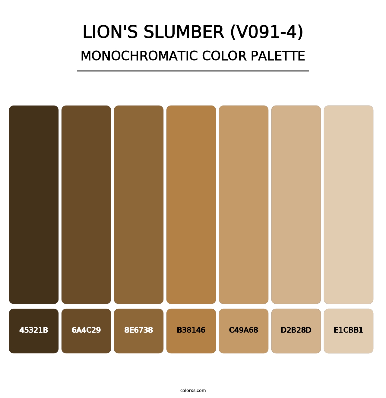 Lion's Slumber (V091-4) - Monochromatic Color Palette