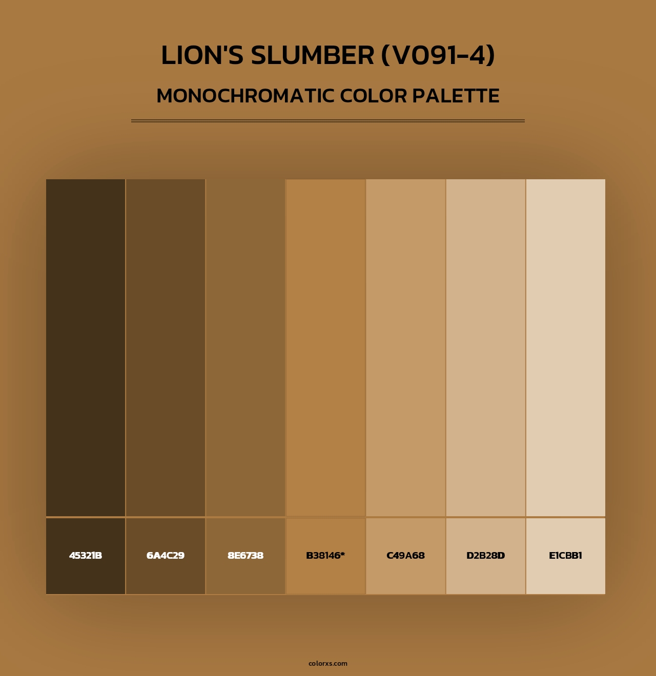 Lion's Slumber (V091-4) - Monochromatic Color Palette