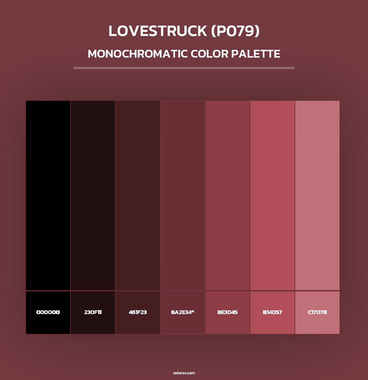 Lovestruck (P079) - Monochromatic Color Palette