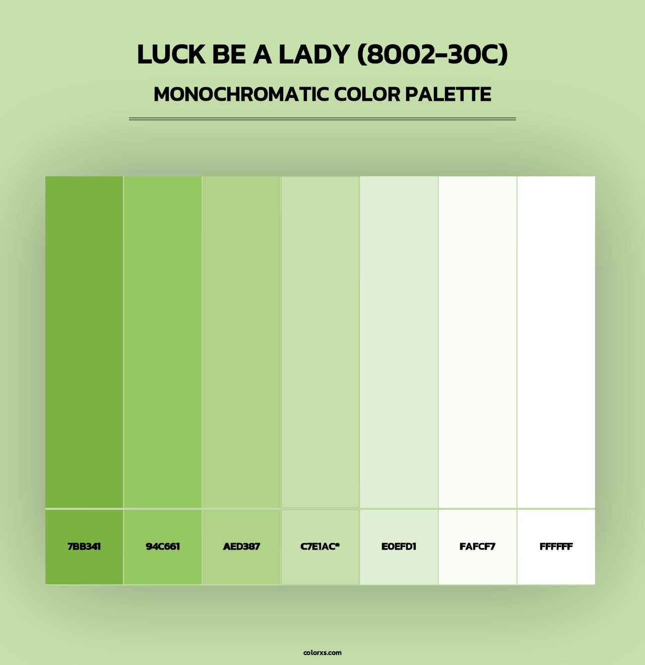 Luck Be a Lady (8002-30C) - Monochromatic Color Palette